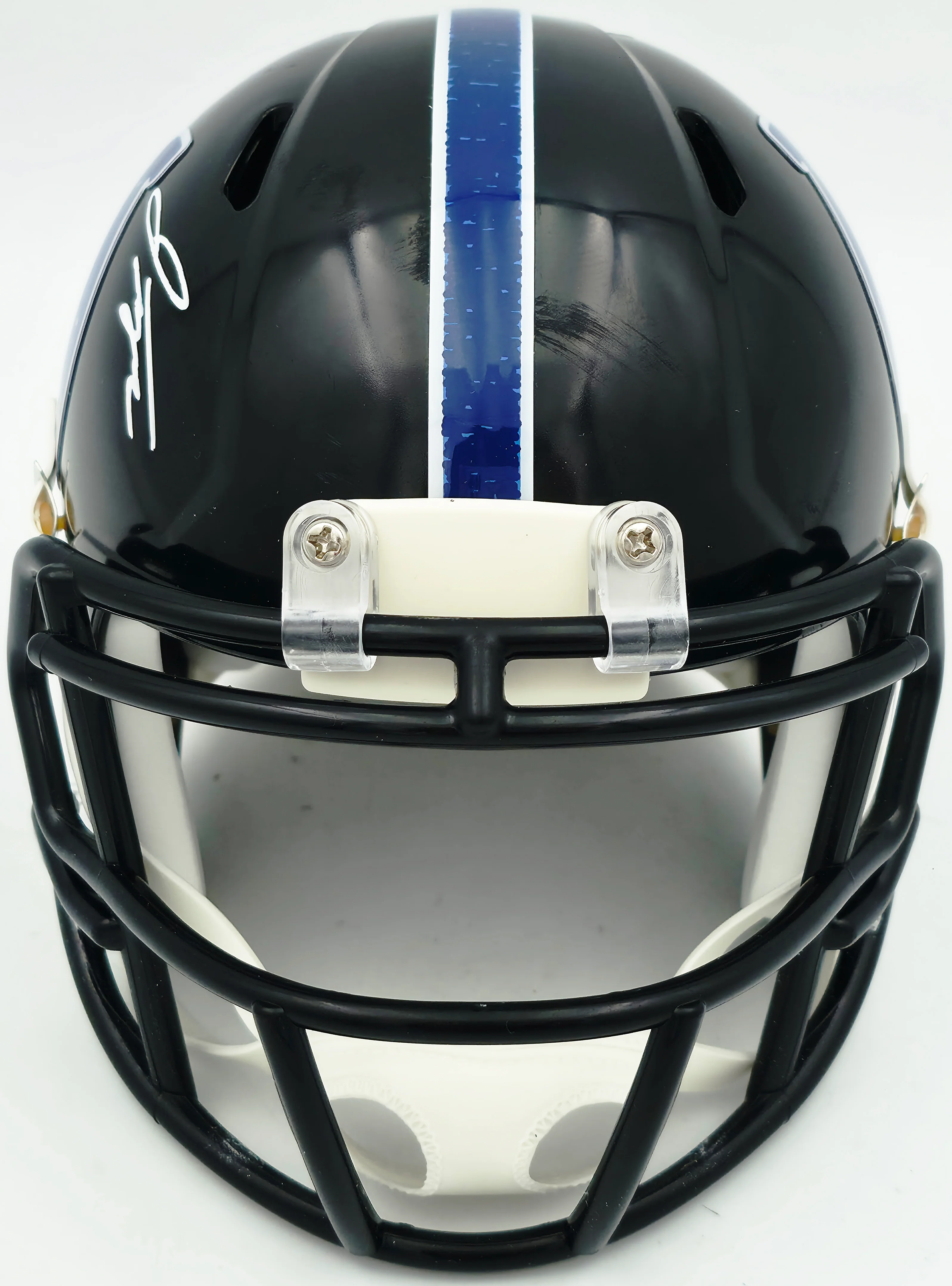 Jonathan Taylor Autographed Indianapolis Colts 2023 Alternate Black Speed Mini Helmet Beckett BAS Witness Stock #254432 - Image 3