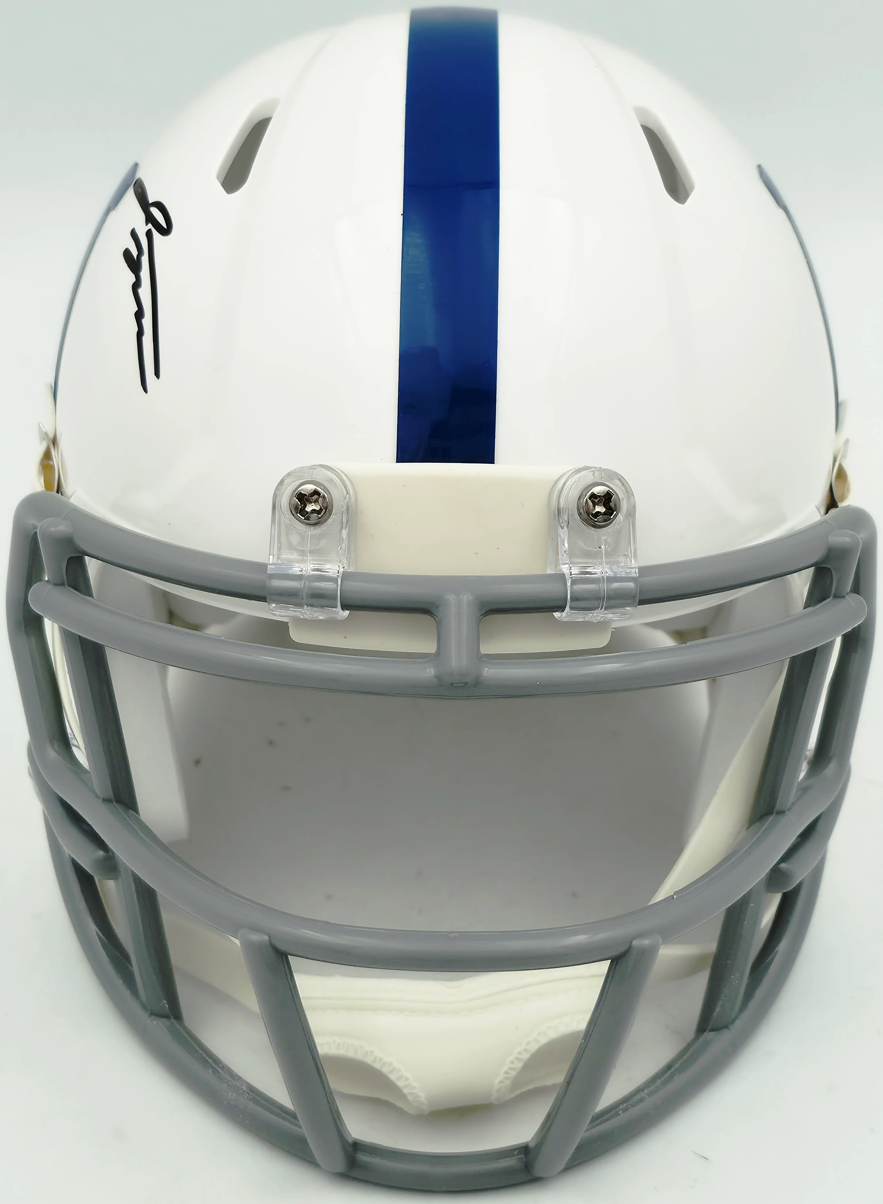 Jonathan Taylor Autographed Indianapolis Colts White Speed Mini Helmet Beckett BAS Witness Stock #254431 - Image 3