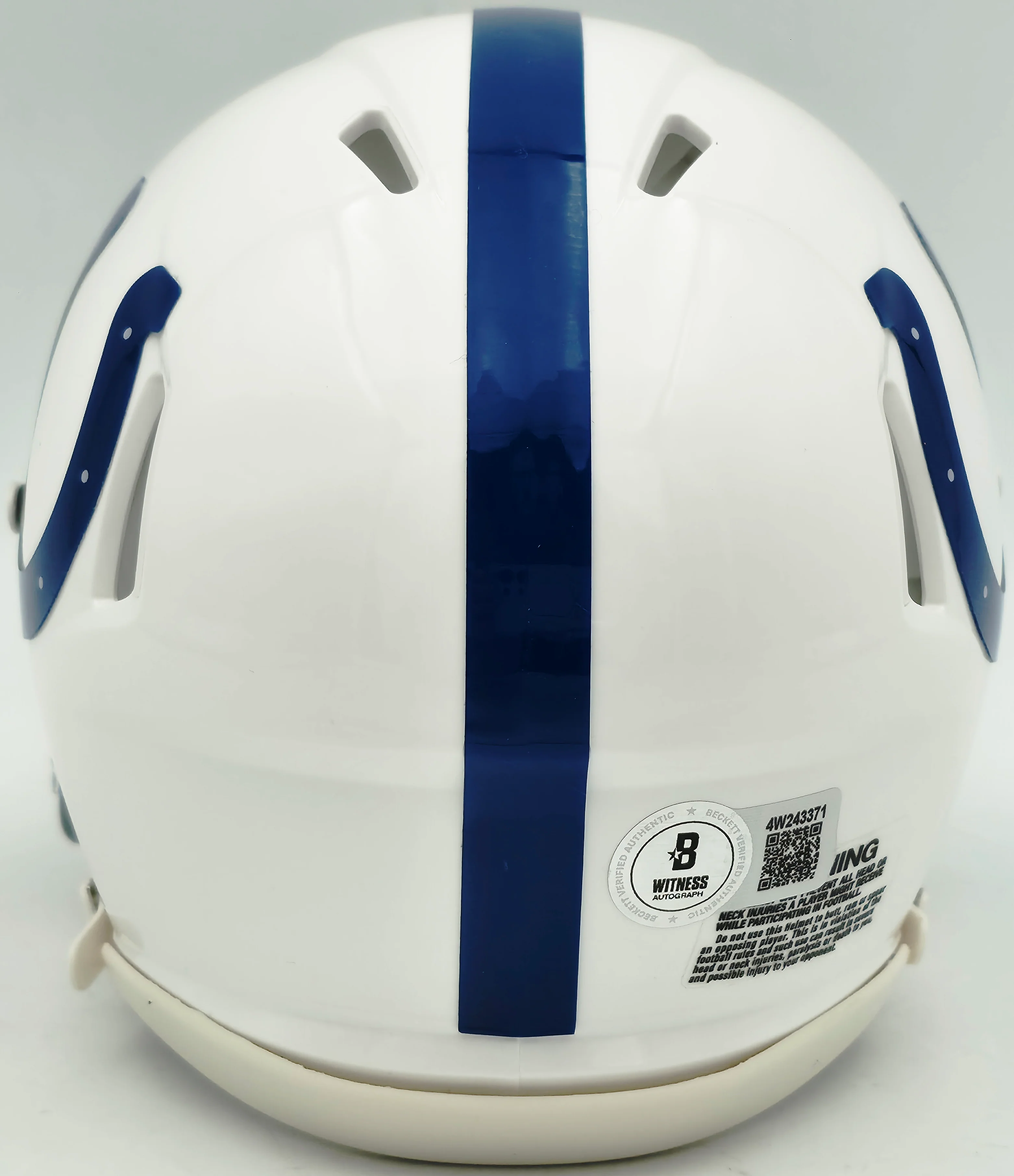 Jonathan Taylor Autographed Indianapolis Colts White Speed Mini Helmet Beckett BAS Witness Stock #254431 - Image 4