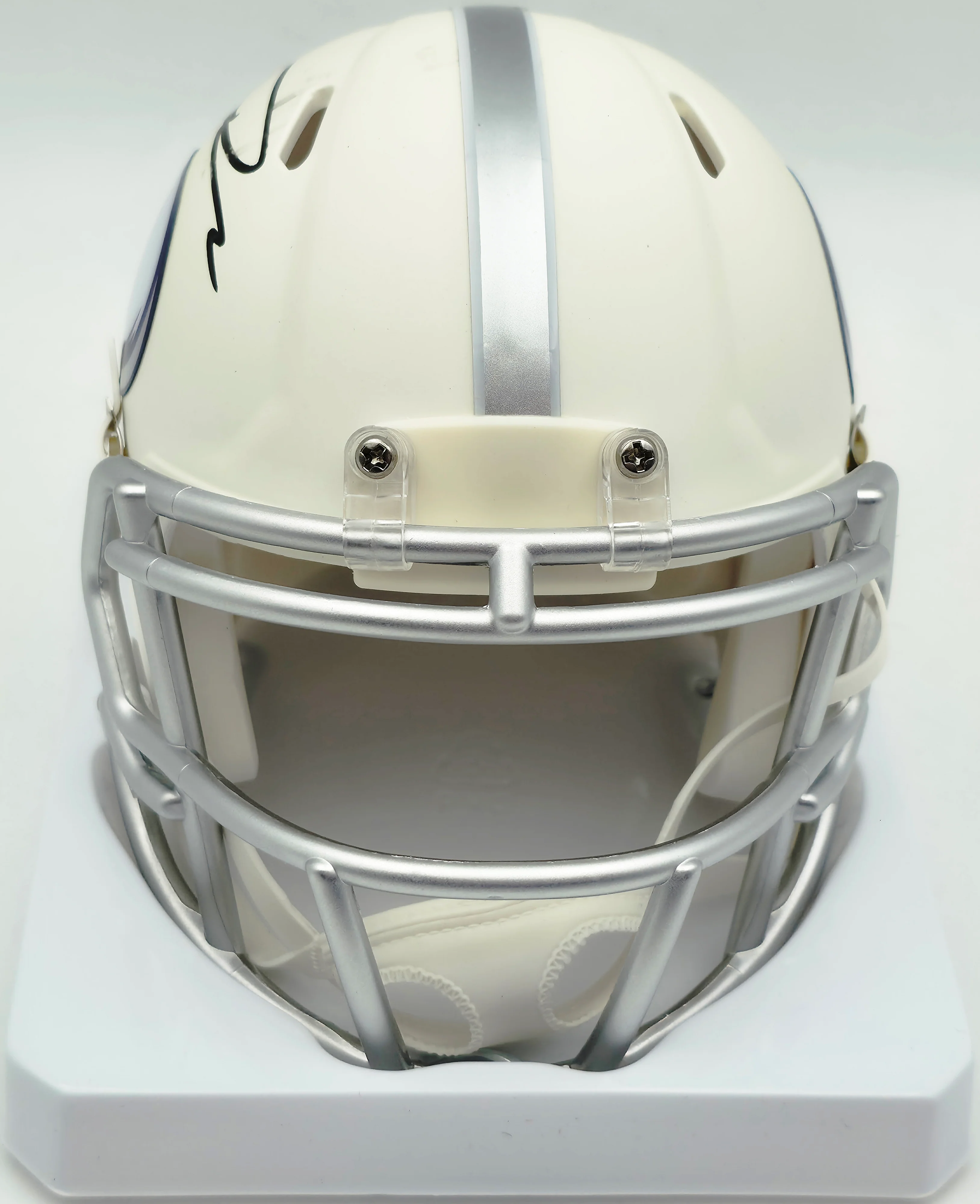 Jordan Addison Autographed Minnesota Vikings Cream Retro Speed Mini Helmet (Smudged) Beckett BAS QR #BW00332 - Image 3