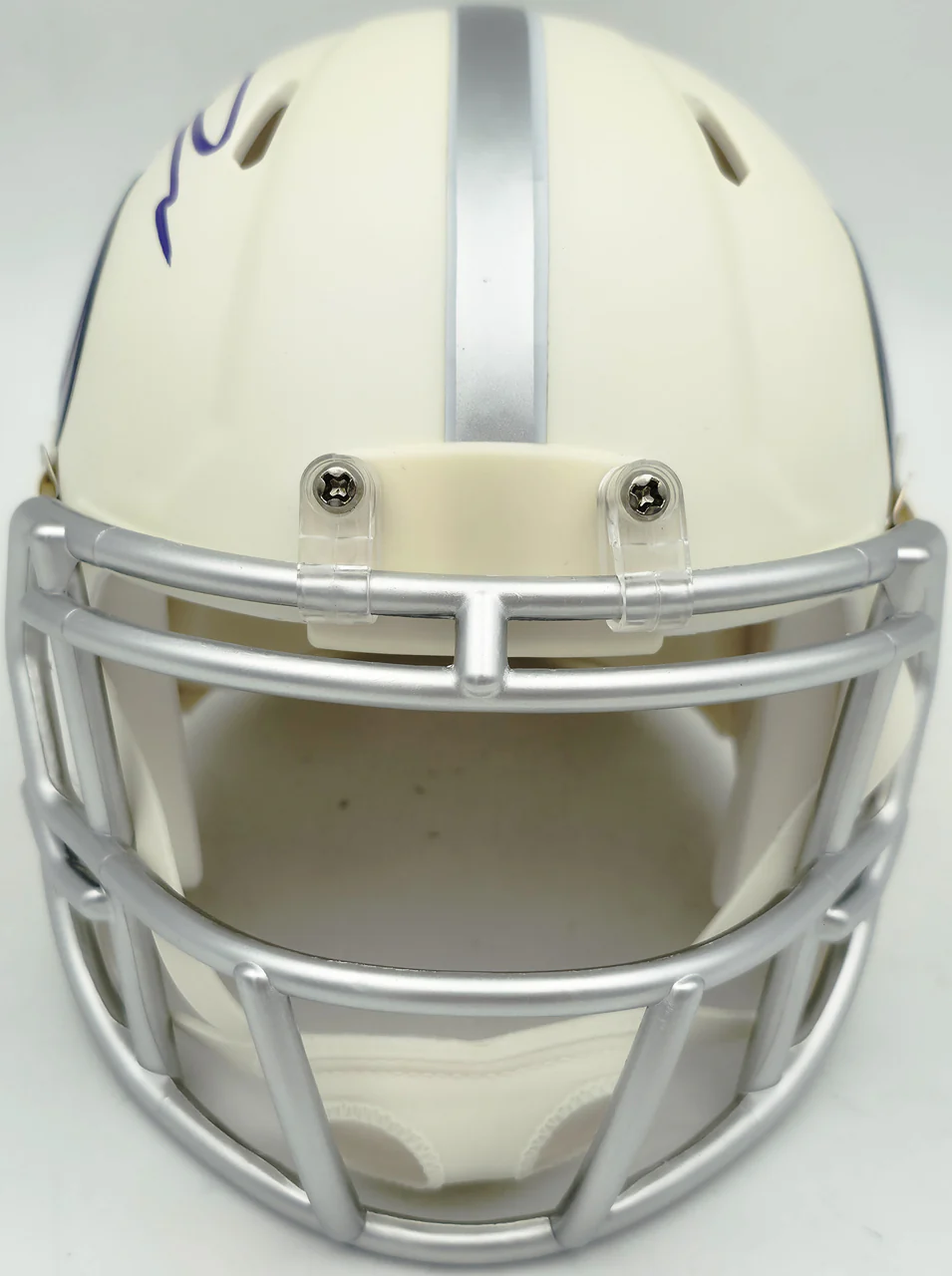 Jordan Addison Autographed Minnesota Vikings White 2024 Alternate Speed Mini Helmet (In Black) Beckett BAS QR Stock #261902 - Image 4
