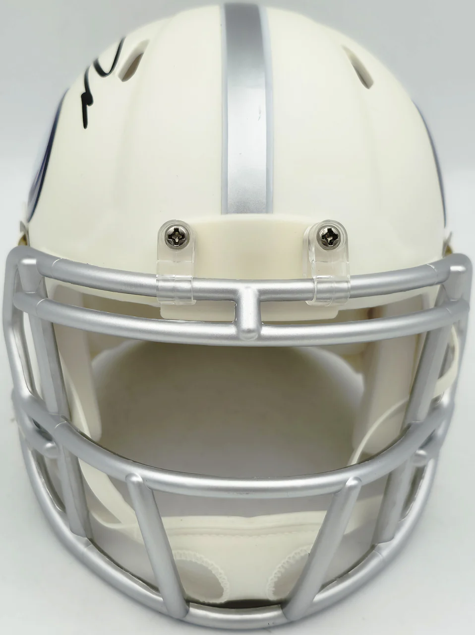 Jordan Addison Autographed Minnesota Vikings White 2024 Alternate Speed Mini Helmet (In Purple) Beckett BAS QR Stock #261903 - Image 3