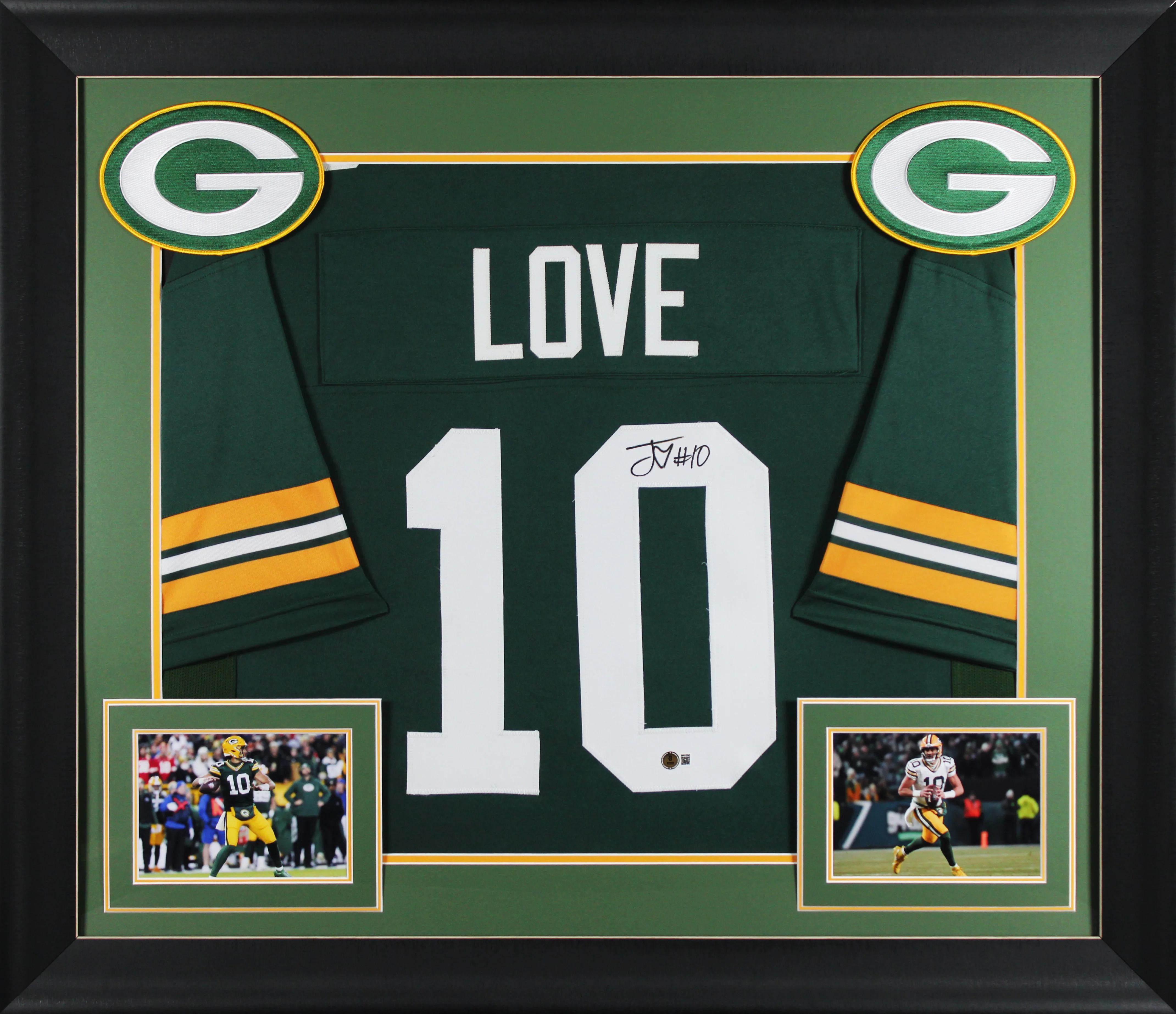 Jordan Love Authentic Signed Green Pro Style Framed Jersey BAS Witnessed - Image 2