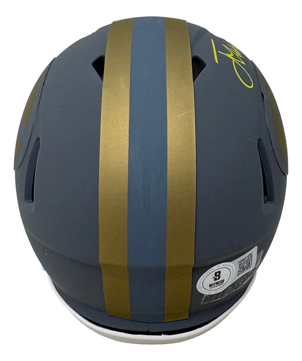 Jordan Love Signed Green Bay Packers Slate Mini Speed Helmet 2 BAS - Image 2
