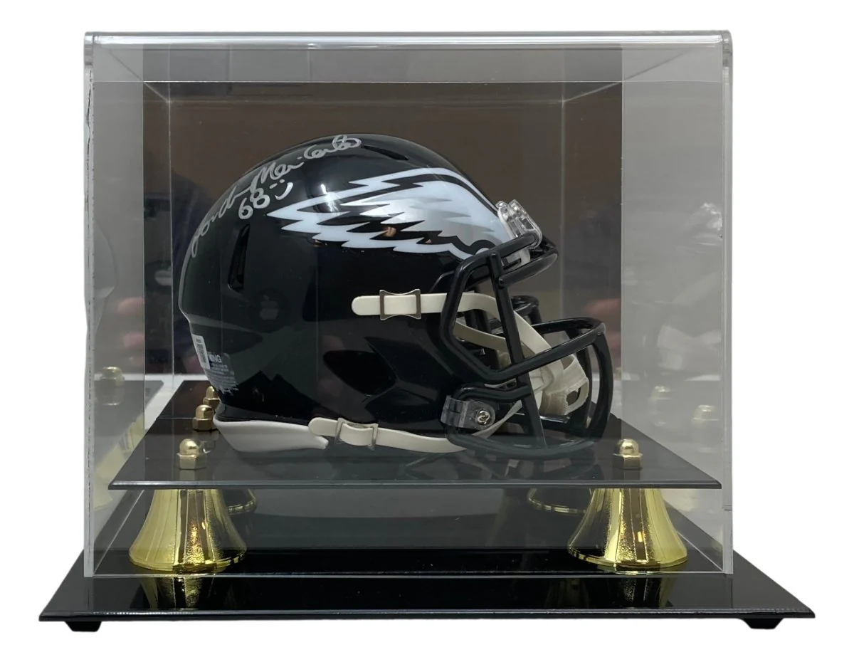 Jordan Mailata Signed Eagles Alternate Black Mini Speed Helmet BAS w/ Case - Image 6