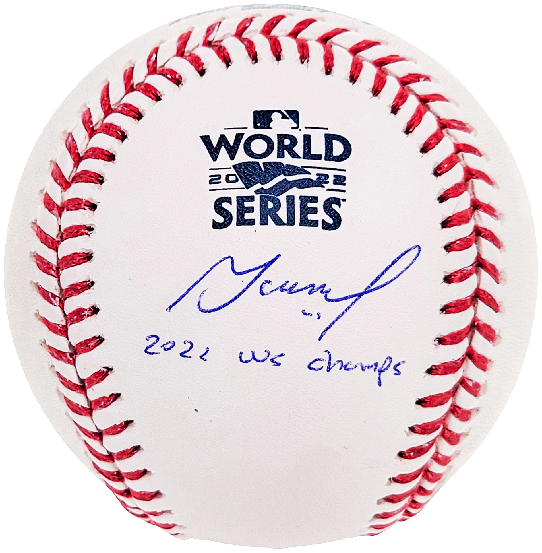 Jose Altuve Autographed Official 2022 World Series Logo MLB Baseball Houston Astros "22 WS Champs" Beckett BAS Witness Stock #210121 - Image 2