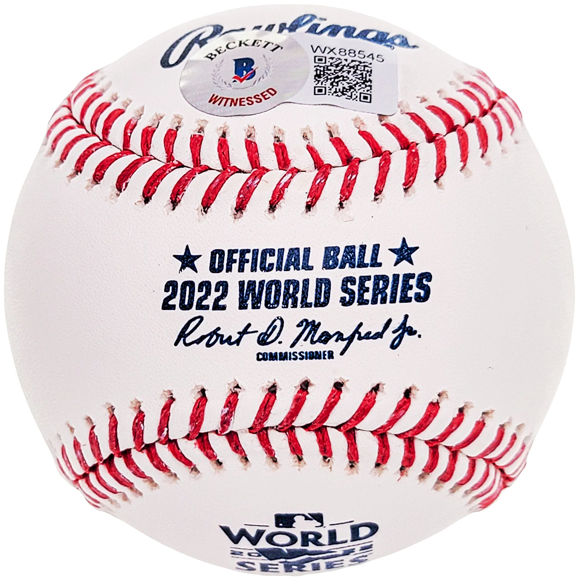 Jose Altuve Autographed Official 2022 World Series Logo MLB Baseball Houston Astros "22 WS Champs" Beckett BAS Witness Stock #210121 - Image 3
