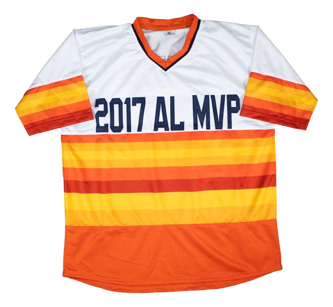 Jose Altuve Houston Signed Alternate White Baseball Jersey 17 AL MVP BAS - Image 3