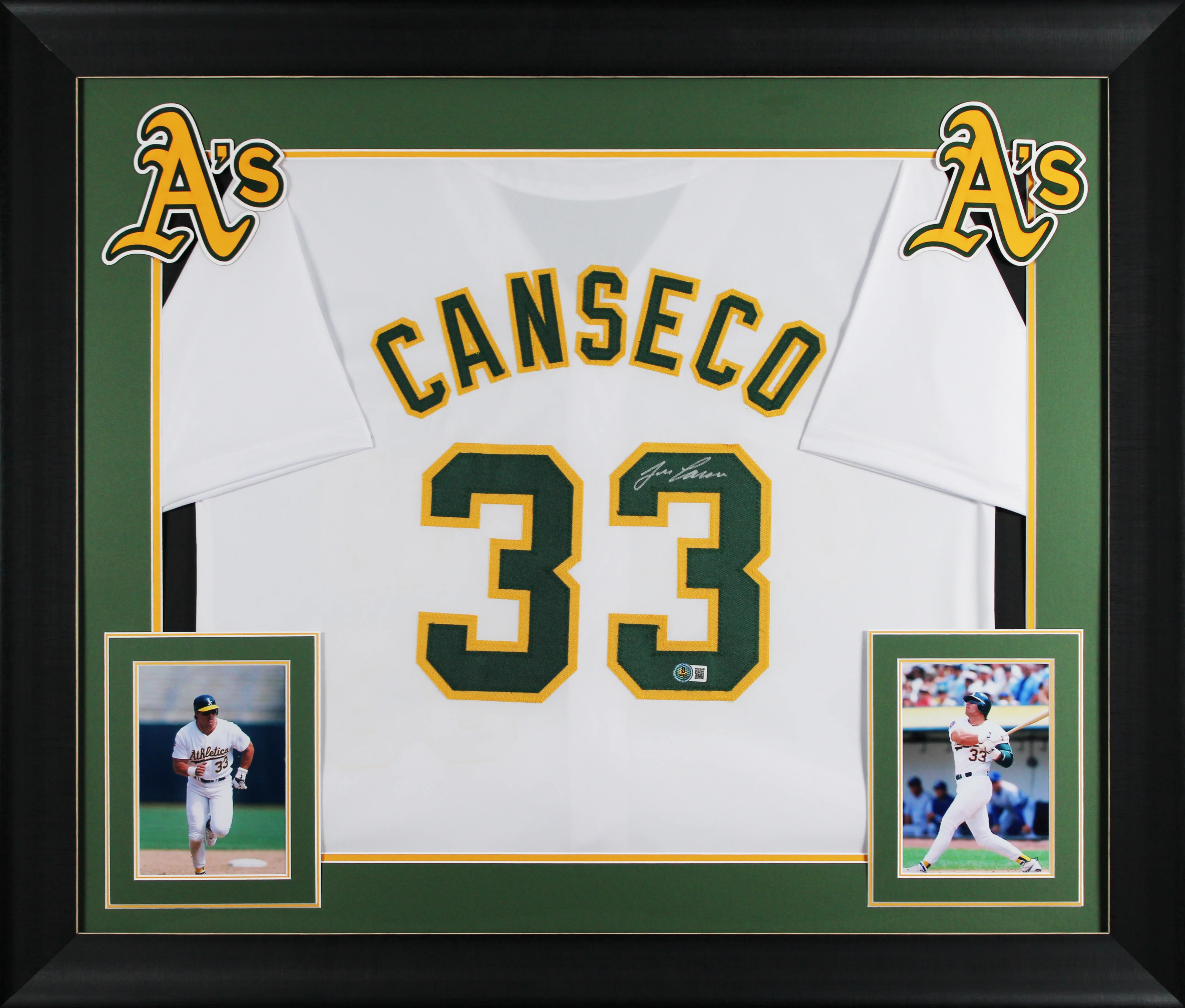 Jose Canseco Authentic Signed White Pro Style Framed Jersey BAS Witnessed - Image 2