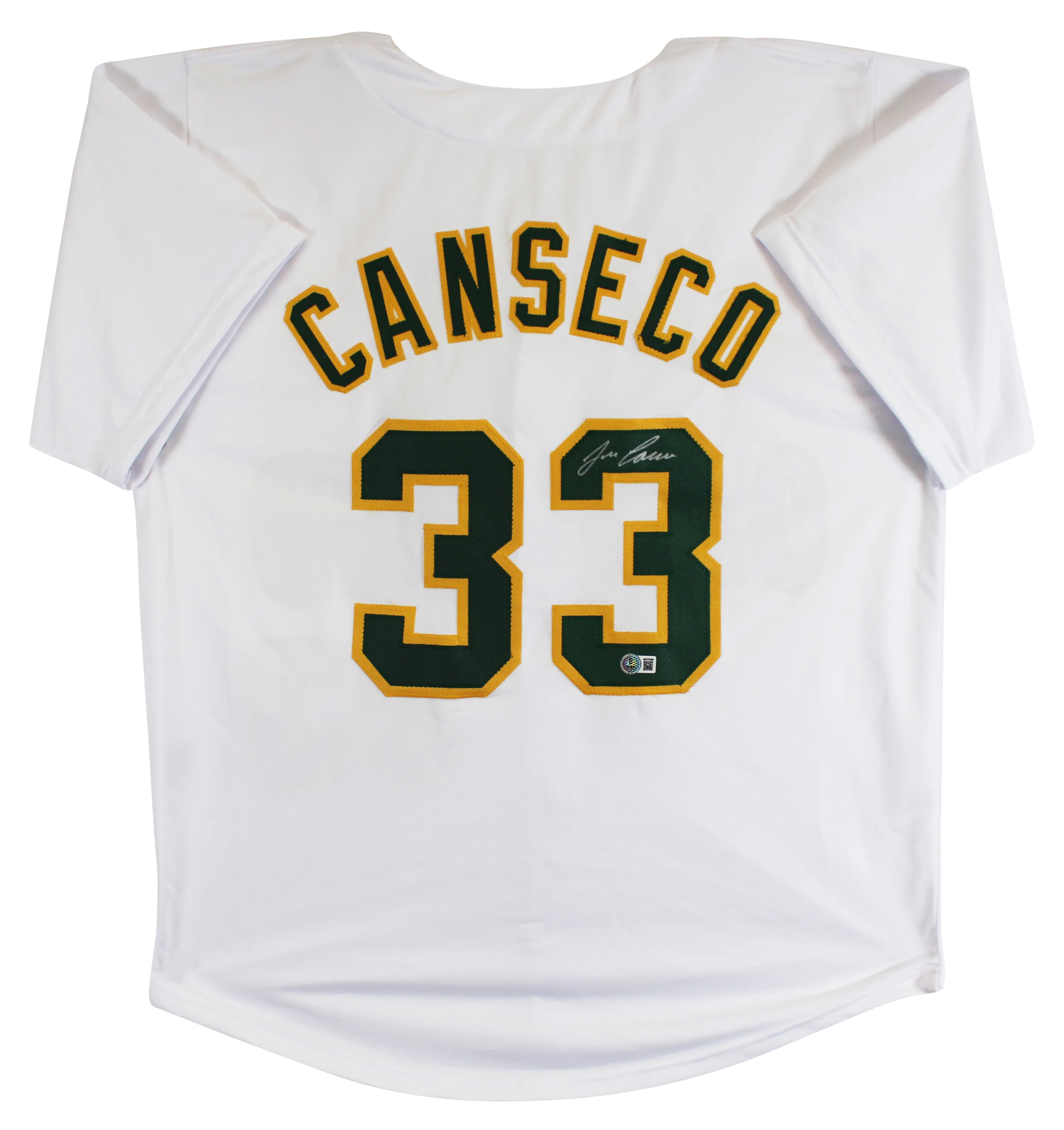 Jose Canseco Authentic Signed White Pro Style Jersey Autographed BAS Witnessed