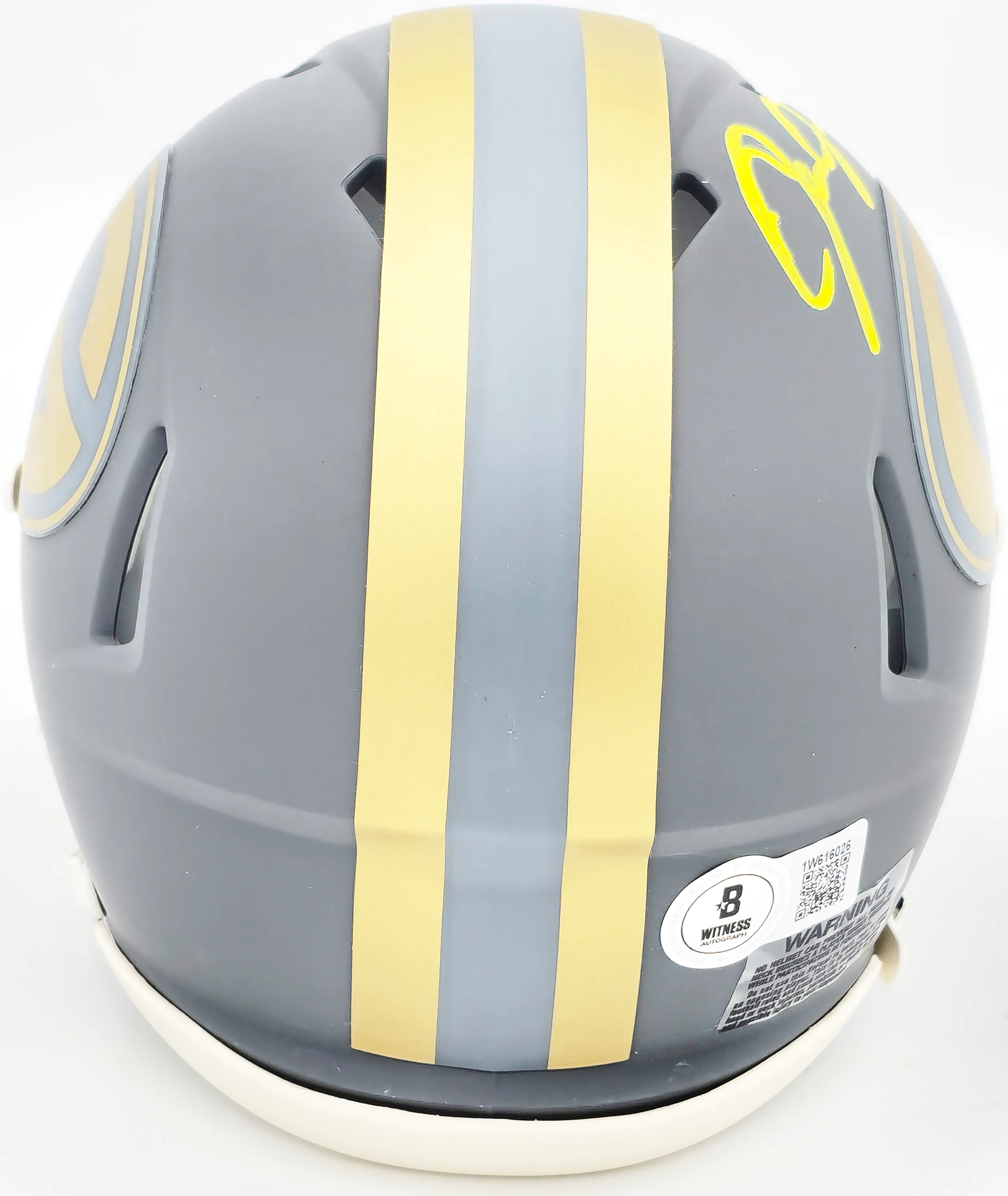 Josh Jacobs Autographed Green Bay Packers Slate Gray Speed Mini Helmet Beckett BAS Witness Stock #230062 - Image 4
