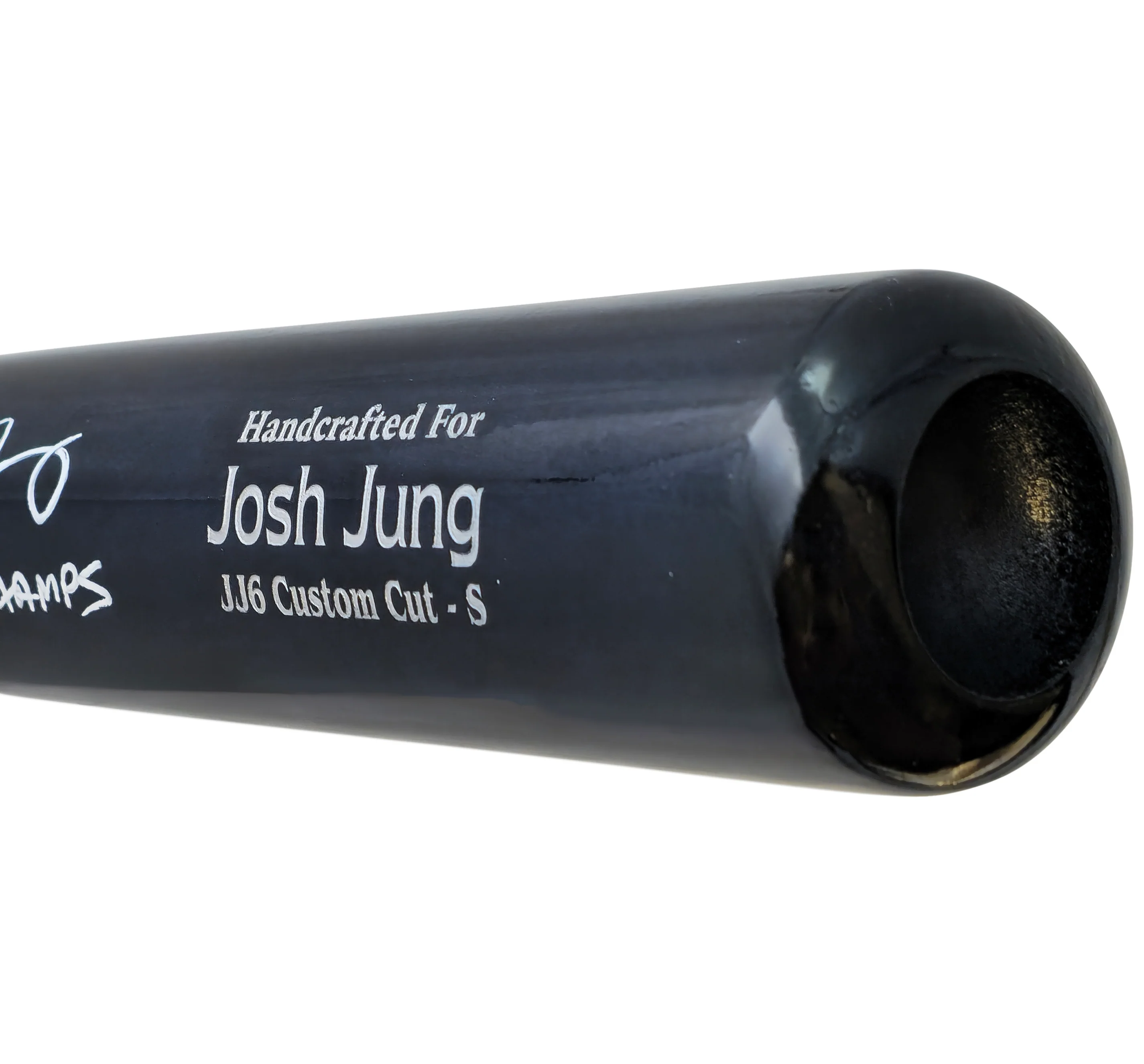 Josh Jung Autographed Navy/Grey Marucci Player Model Bat Texas Rangers "23 WS Champs" Beckett BAS Witness Stock #221363 - Image 5