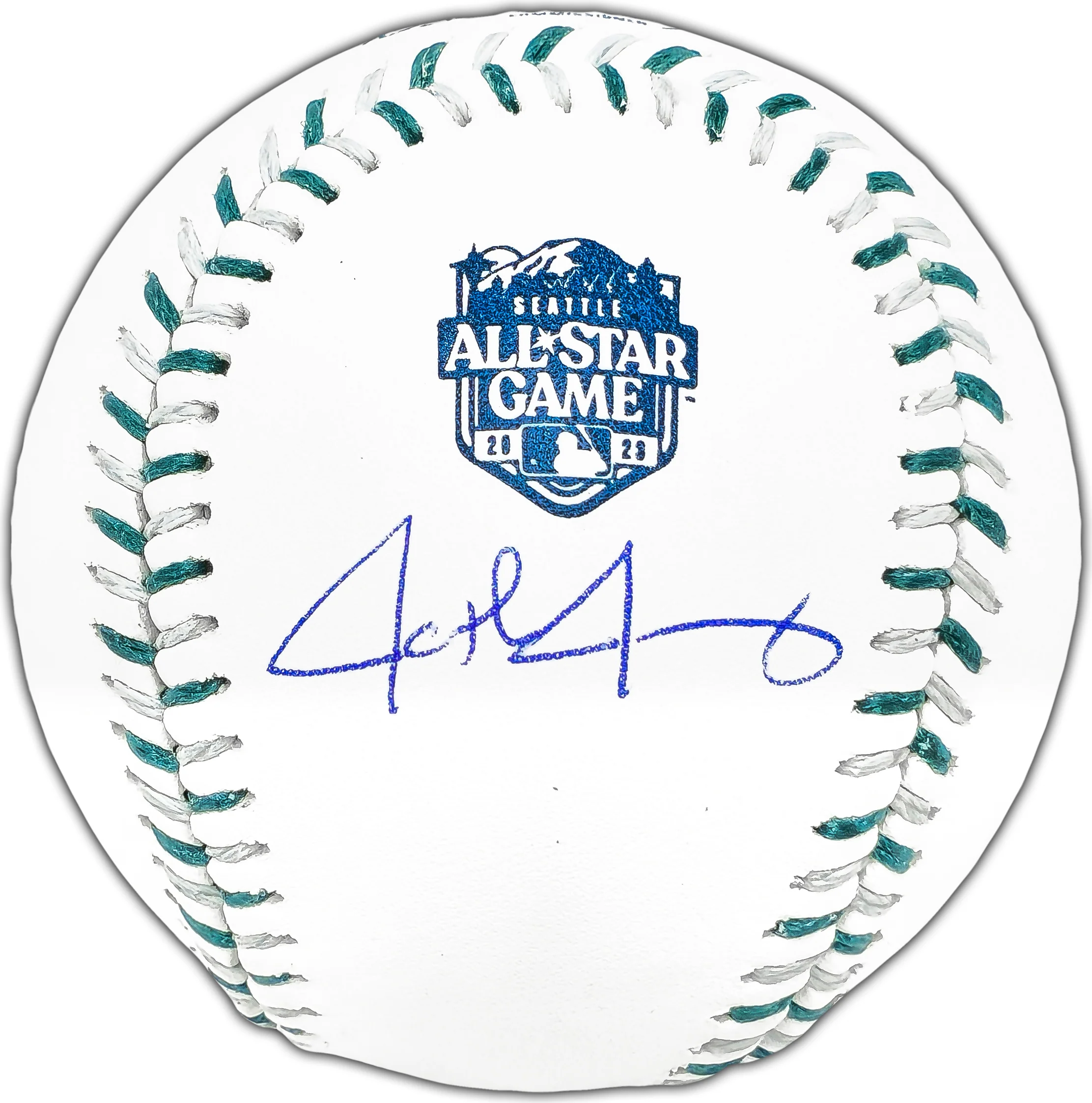 Josh Jung Autographed Official 2023 All Star Game Logo Game Baseball Texas Rangers Beckett BAS Witness Stock #224412