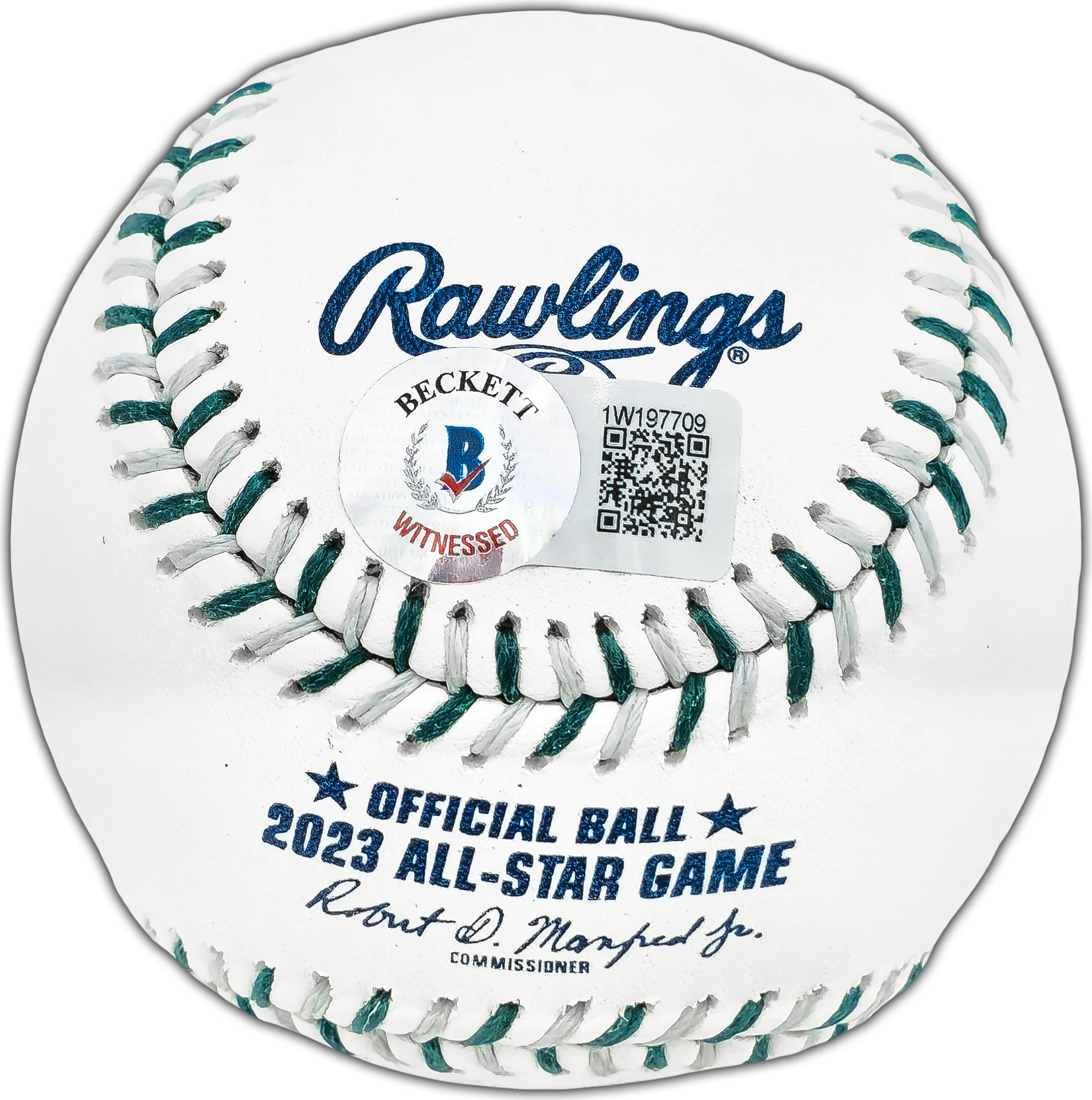 Josh Jung Autographed Official 2023 All Star Game Logo Game Baseball Texas Rangers Beckett BAS Witness Stock #224412 - Image 3