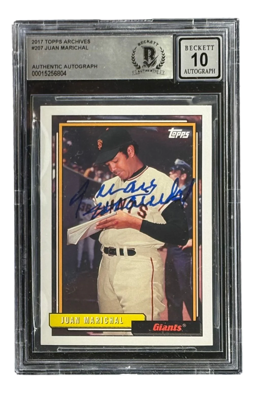 Juan Marichal Signed 2017 Topps #207 San Francisco Giants Card BAS Auto 10