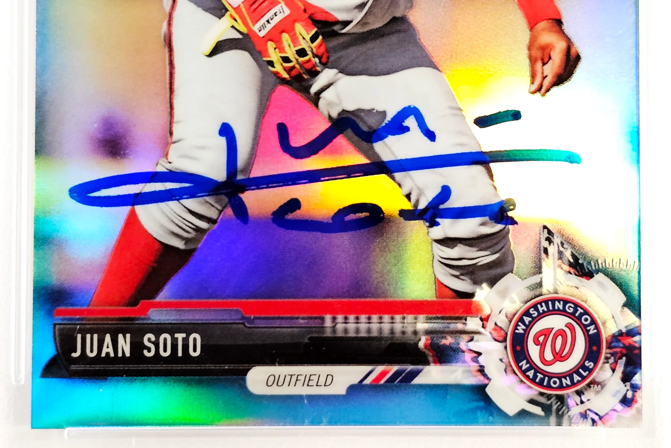 Juan Soto Autographed 2017 Bowman Draft Chrome Sky Blue Refractor Rookie Card #BDC162 New York Mets PSA 9 #238/399 PSA/DNA #61265708 - Image 2