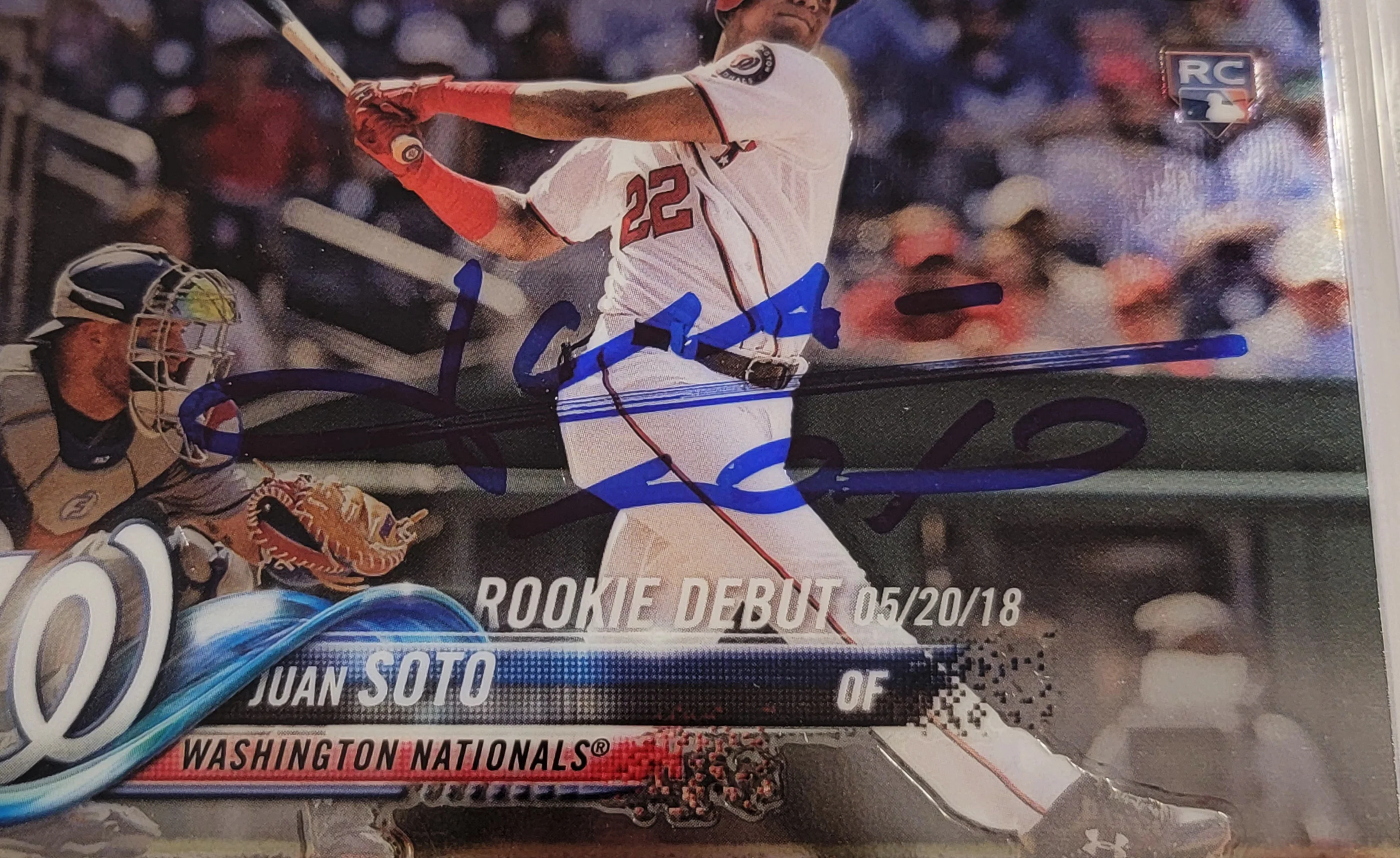 Juan Soto Autographed 2018 Topps Chrome Update Rookie Card #HMT98 New York Mets Beckett BAS #14231634 - Image 3