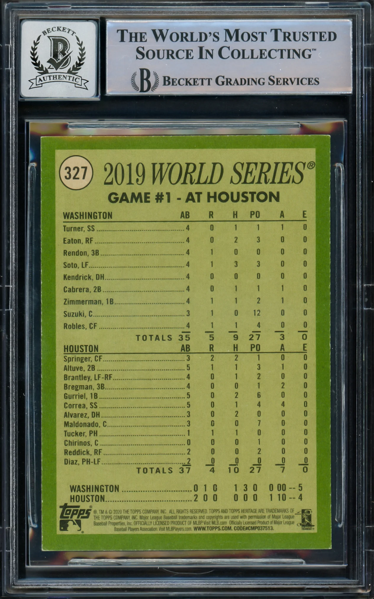 Juan Soto Autographed 2020 Topps Heritage Card #327 New York Mets Auto Grade Gem Mint 10 Beckett BAS #15774045 - Image 2