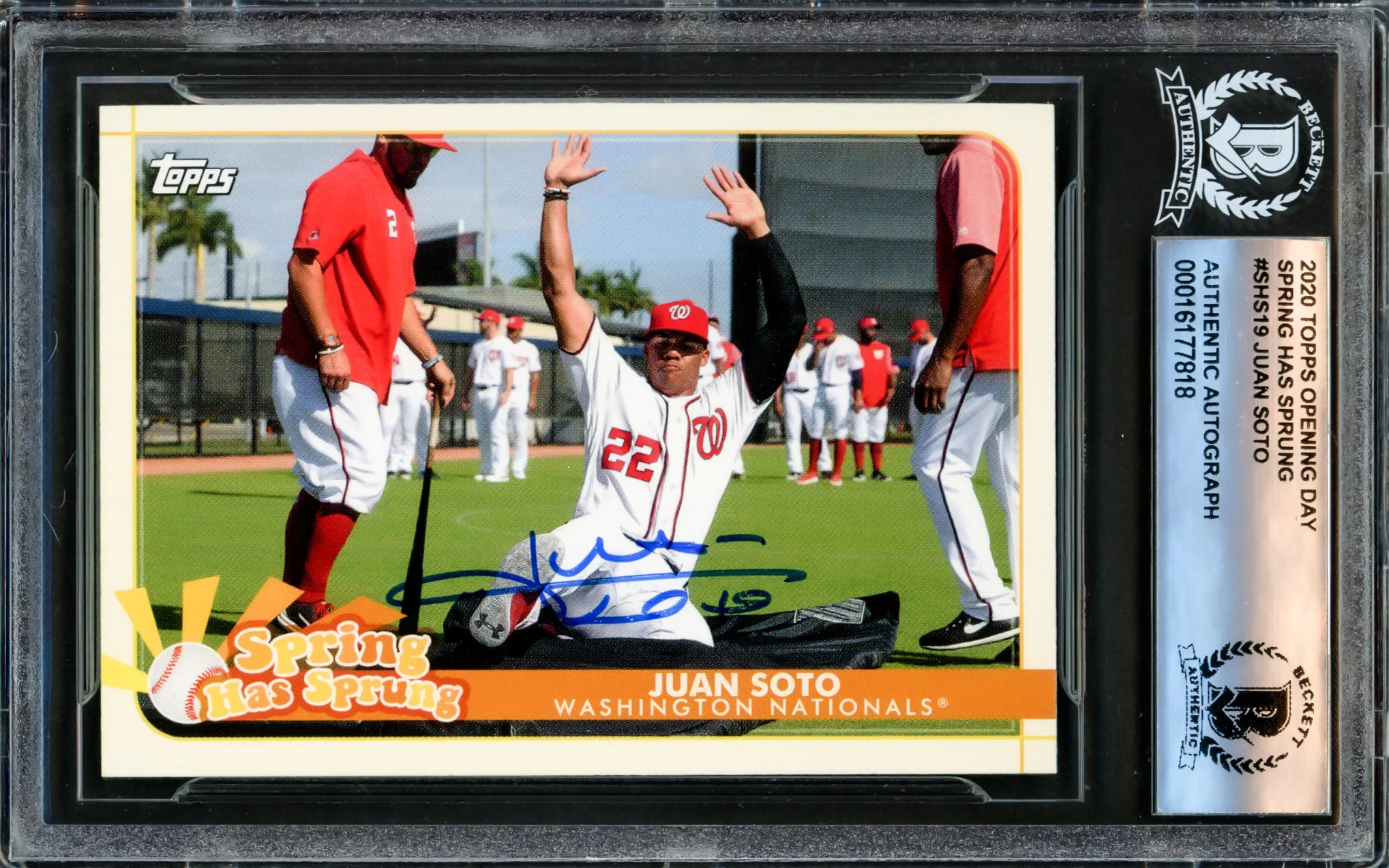 Juan Soto Autographed 2020 Topps Opening Day Spring Has Sprung Card #SHS-19 New York Mets Beckett BAS #16177818