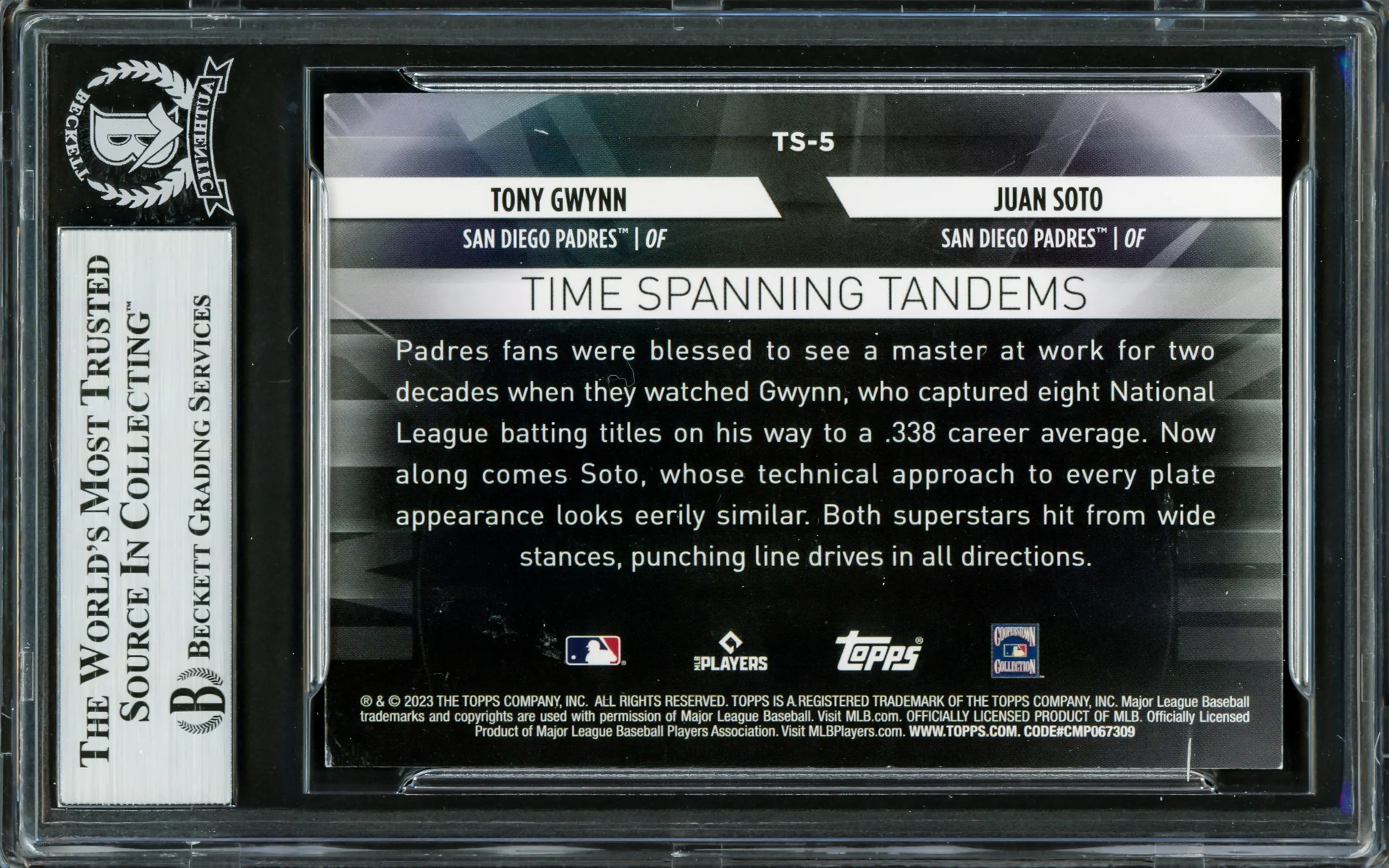 Juan Soto Autographed 2023 Topps Time Spanning Tandems Card #TS5 New York Mets Beckett BAS #16704974 - Image 2