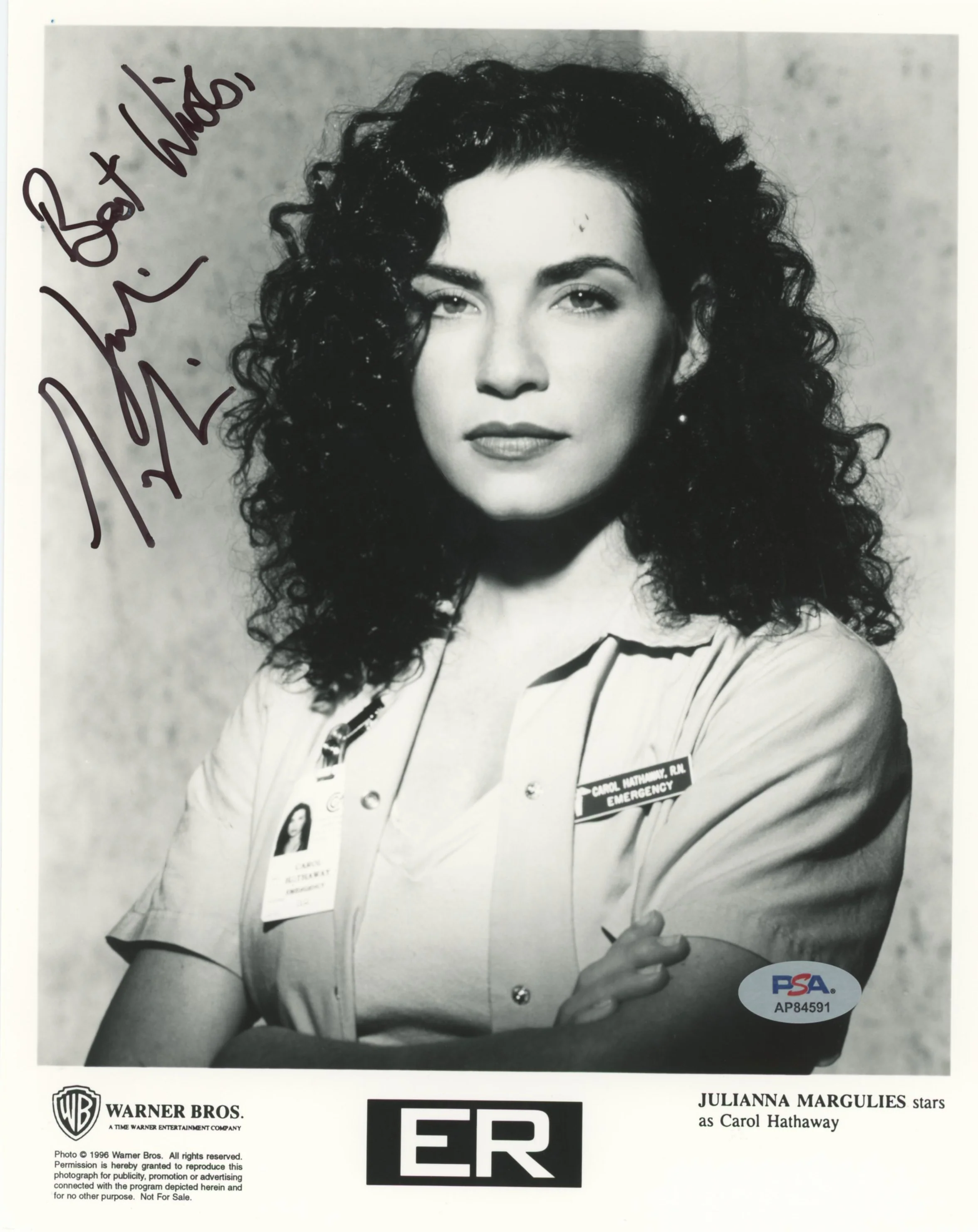Julianna Margulies E.R. "Best Wishes" Authentic Signed 8x10 Photo PSA #AP84591