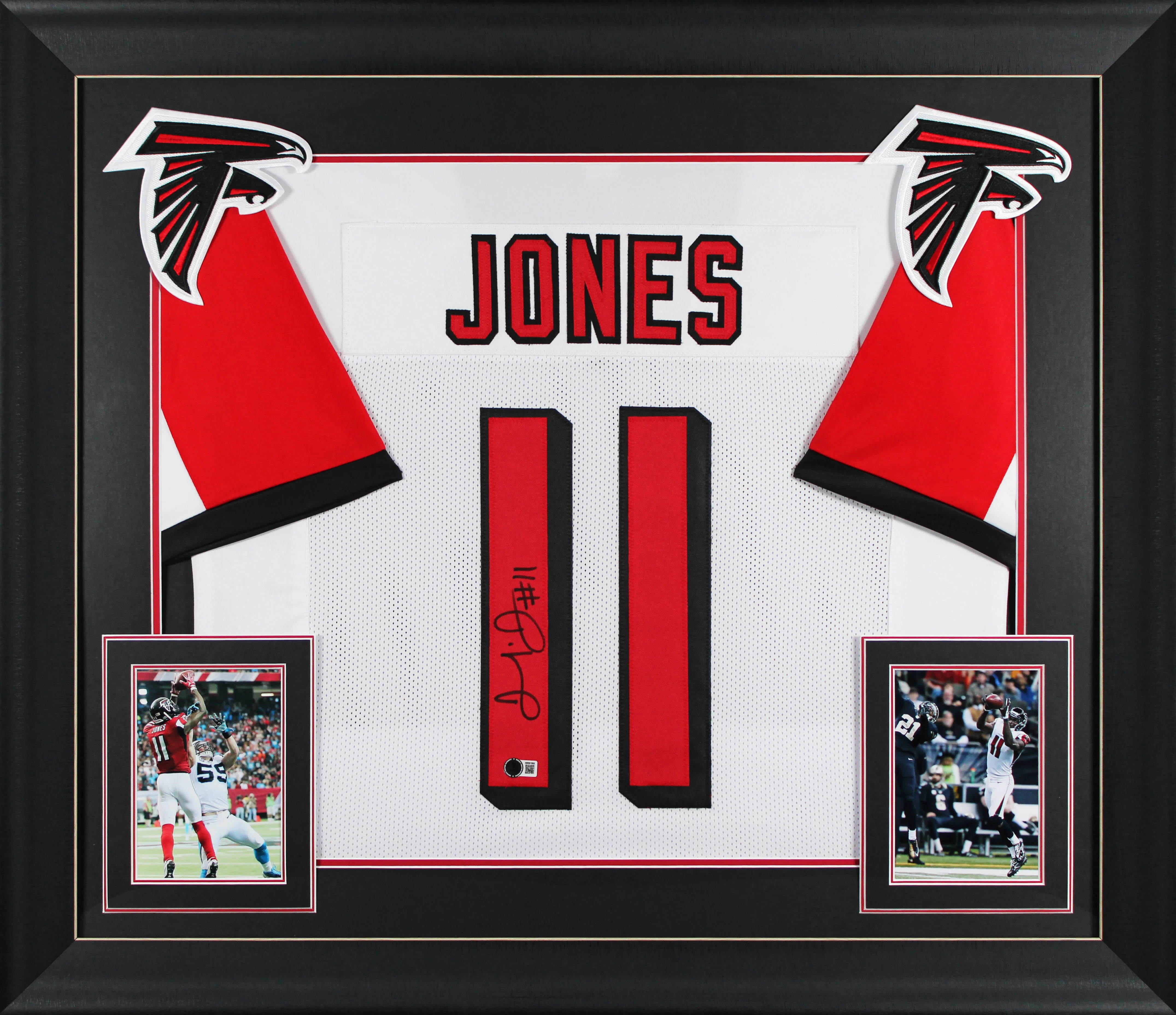 Julio Jones Authentic Signed White Pro Style Framed Jersey BAS Witnessed - Image 2