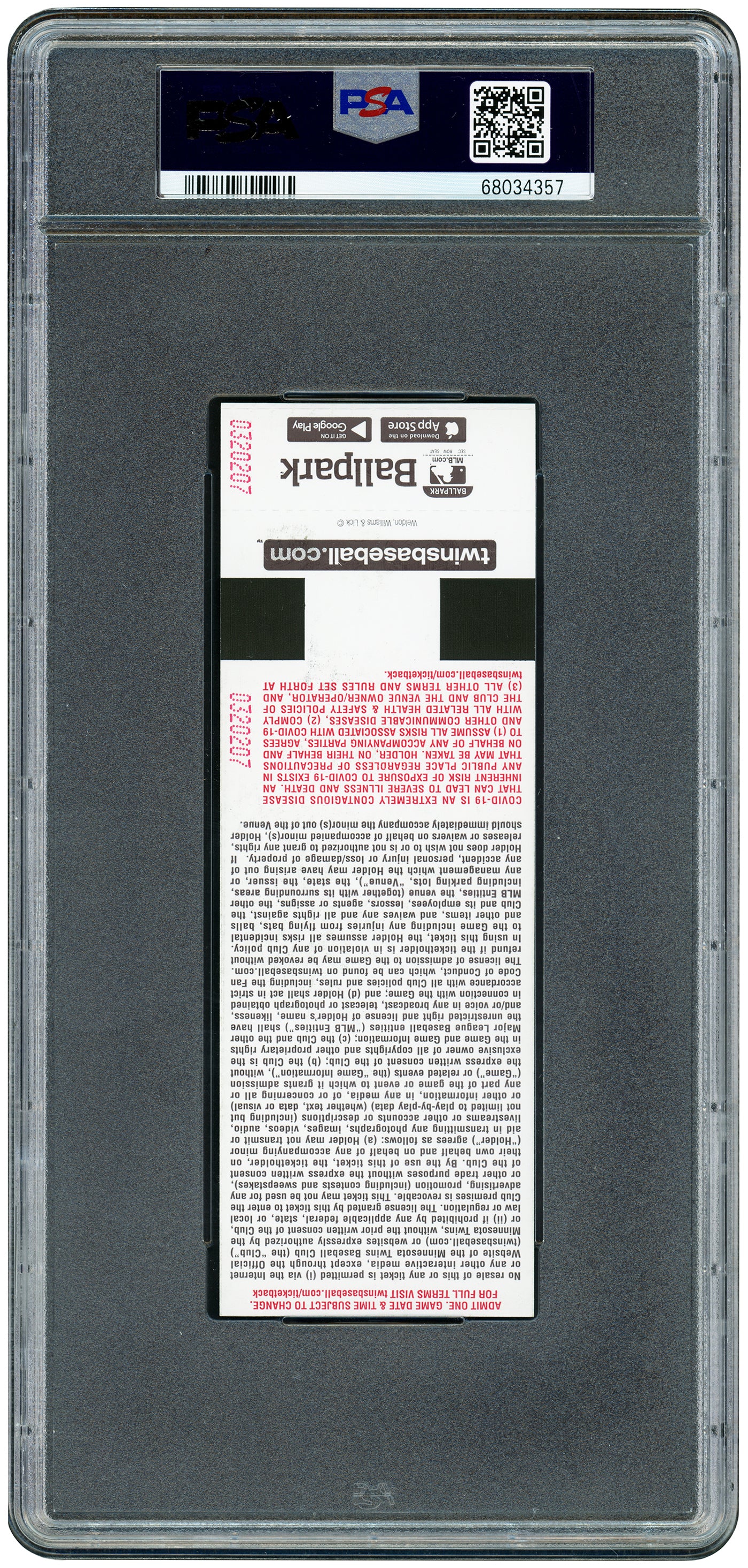 Julio Rodriguez Autographed 2022 MLB Debut Rookie Full Ticket Seattle Mariners PSA 10 April 8th, 2022 PSA/DNA Stock #253244 - Image 2