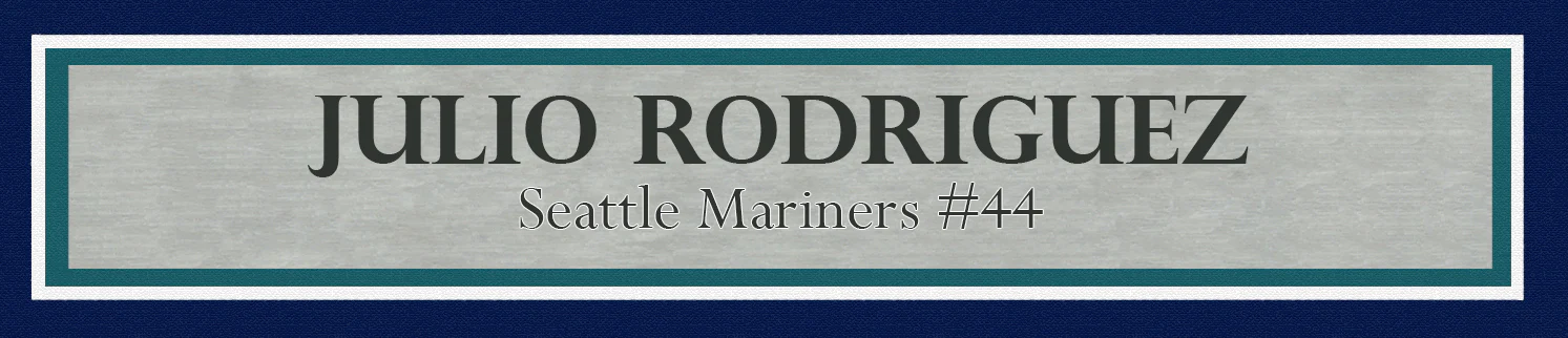 Julio Rodriguez Autographed Framed 8x10 Photo Seattle Mariners 1st Career MLB Hit Beckett BAS QR Stock #230198 - Image 3