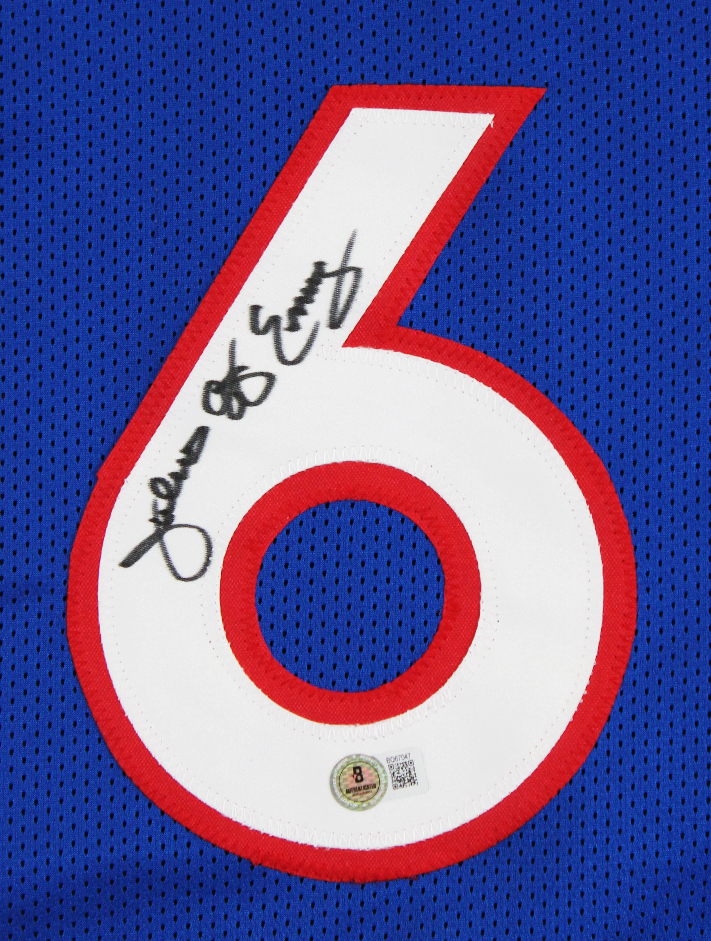 Julius "Dr. J" Erving Authentic Signed Blue Pro Style Jersey Autographed BAS 2 - Image 3