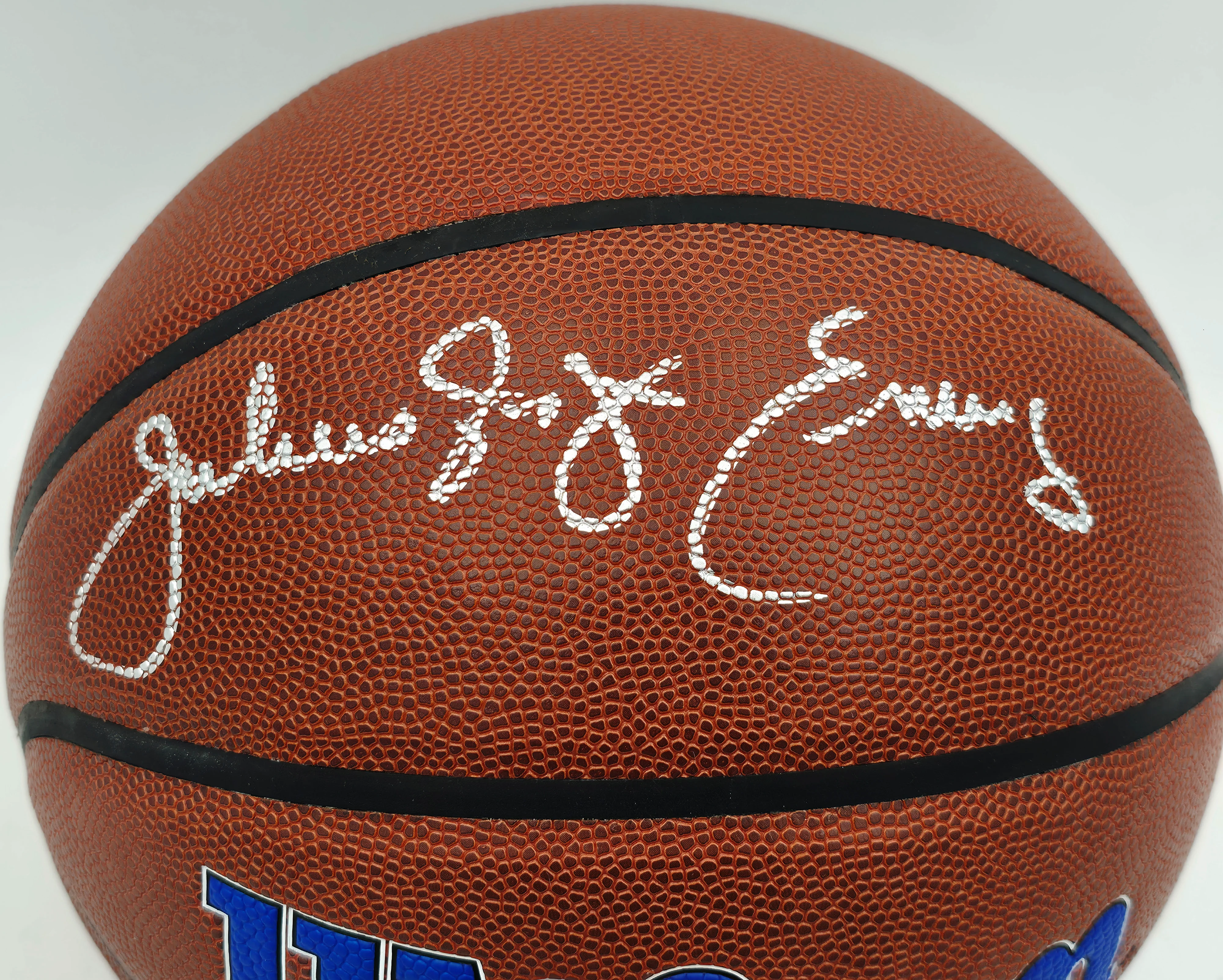 Julius "Dr. J" Erving Autographed Composite Leather Philadelphia 76ers Logo Basketball Beckett BAS Witness Stock #253709 - Image 2