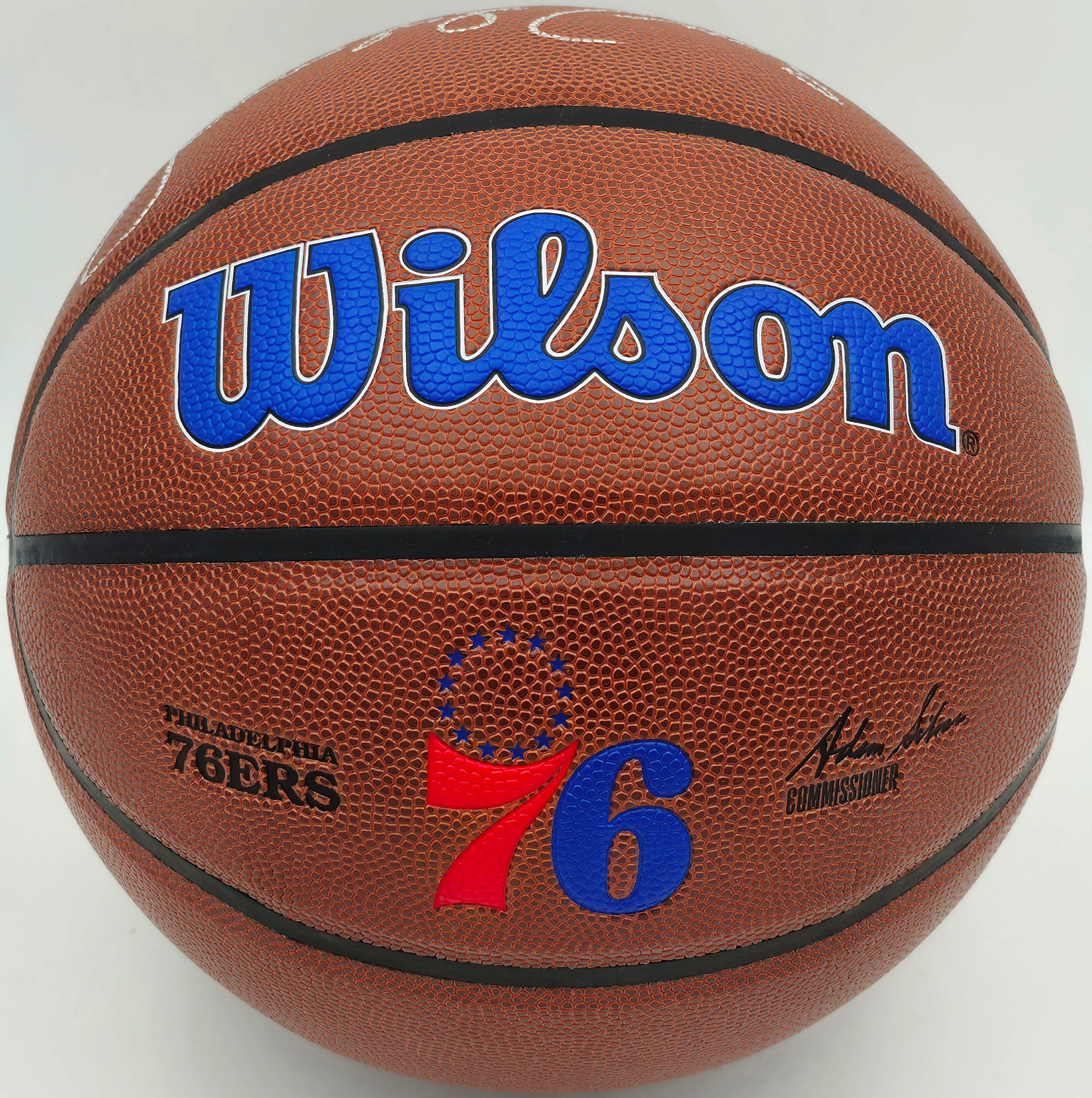 Julius "Dr. J" Erving Autographed Composite Leather Philadelphia 76ers Logo Basketball Beckett BAS Witness Stock #253709 - Image 3