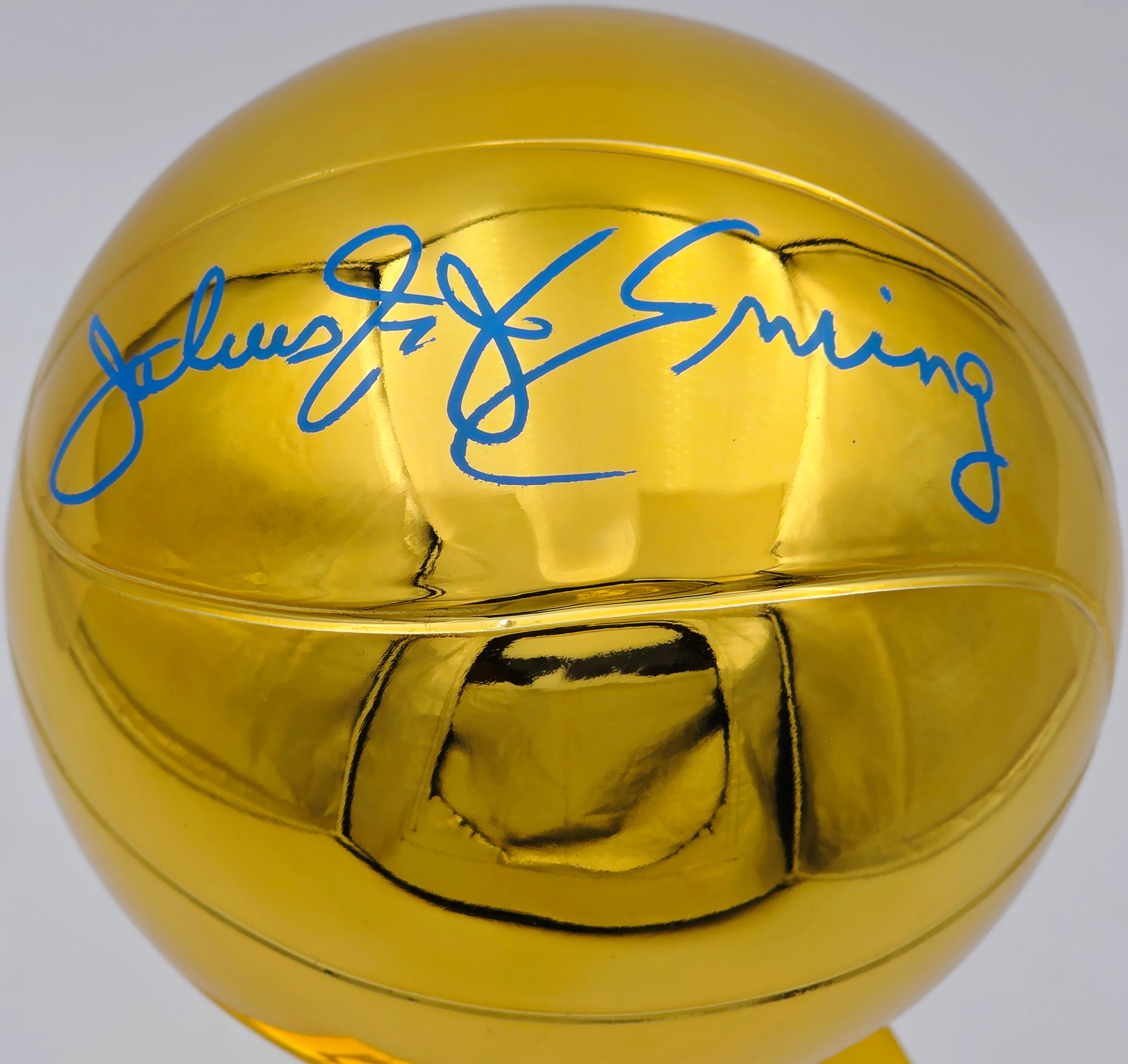 Julius "Dr. J" Erving Autographed Fanatics Philadelphia 76ers NBA Champions Mini Trophy Beckett BAS Witness Stock #253707 - Image 2