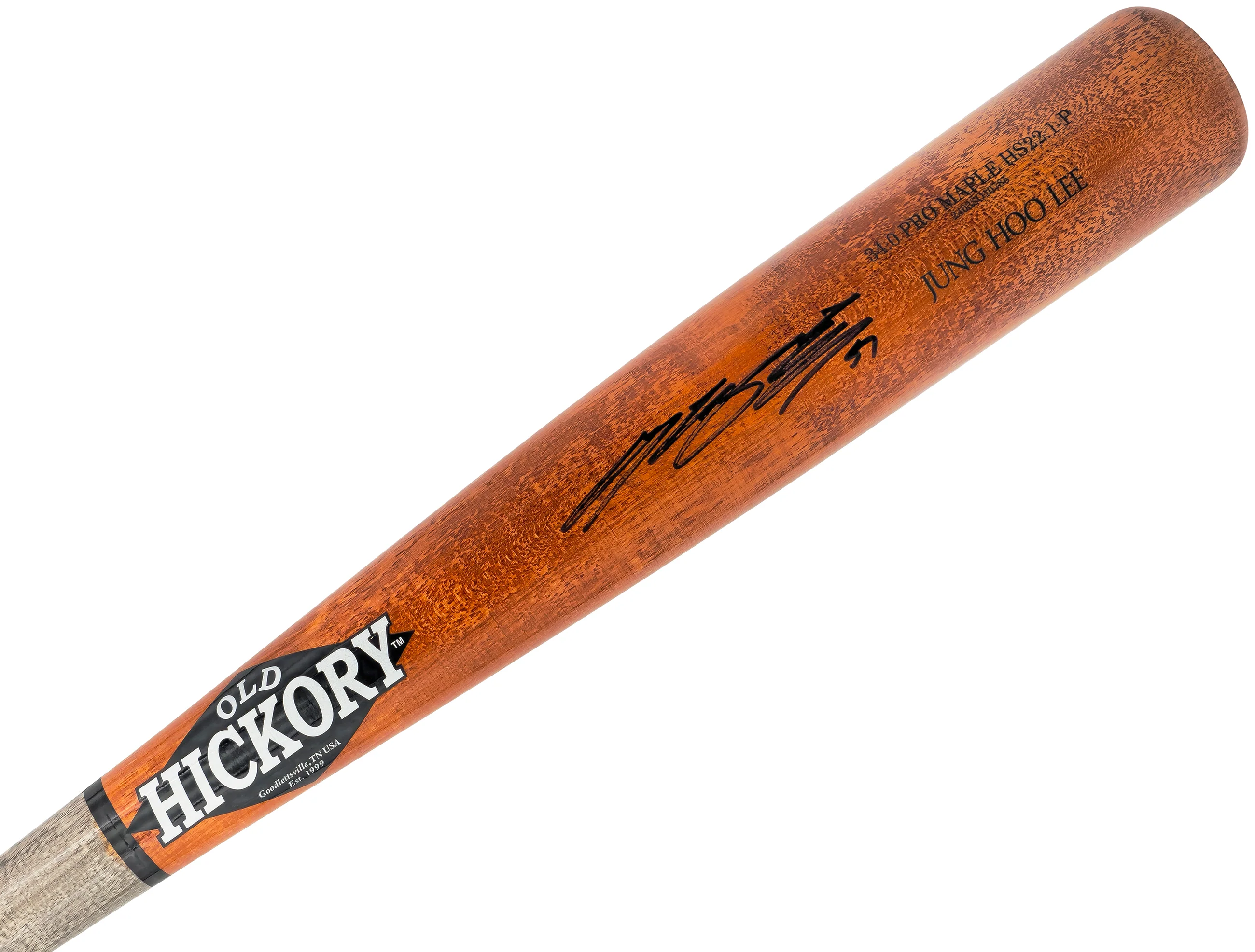 Jung Hoo Lee Autographed Orange & Gray Old Hickory Player Model Baseball Bat San Francisco Giants Beckett BAS Witness Stock #227303 - Image 2