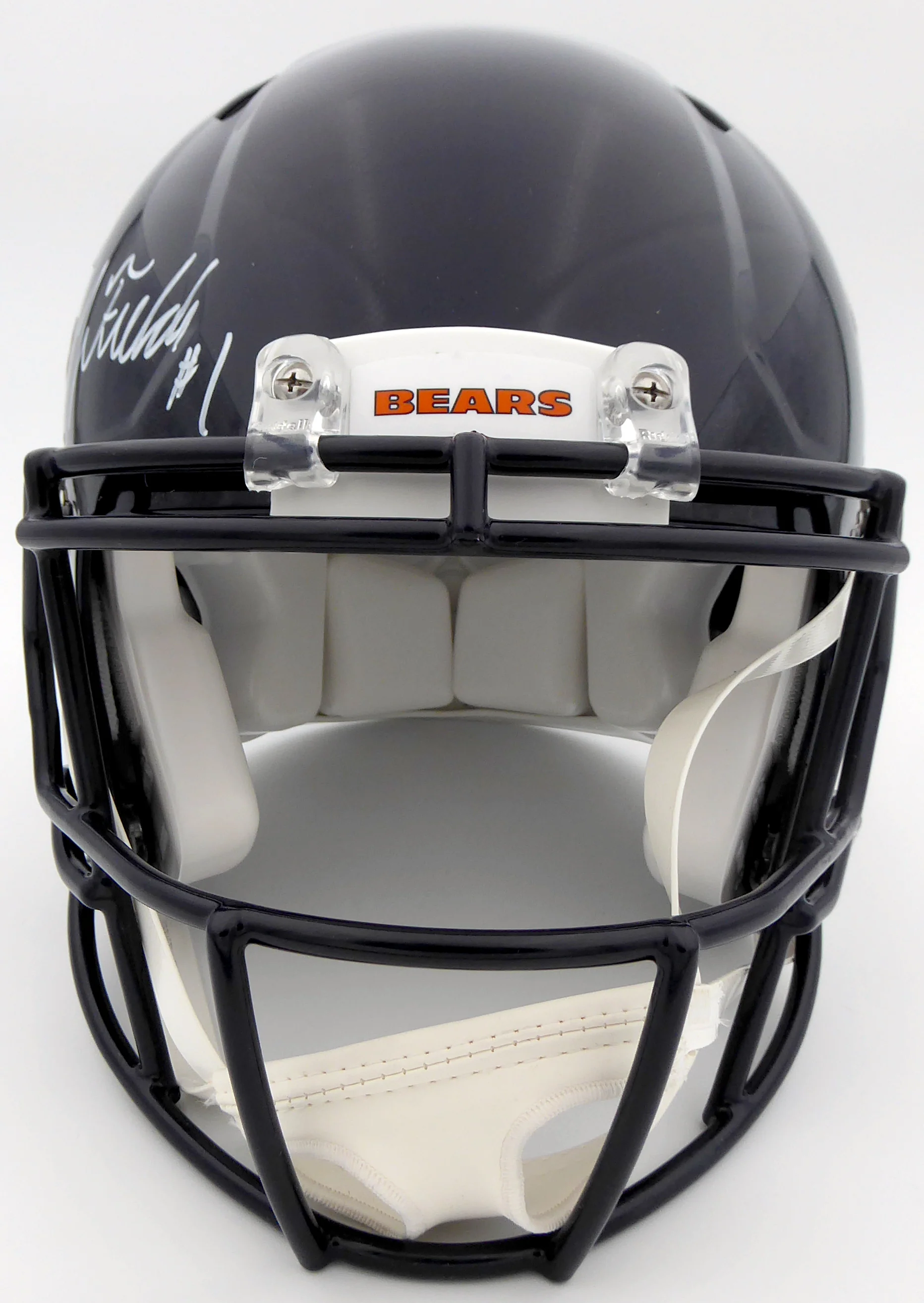Justin Fields Autographed Chicago Bears Blue Full Size Authentic Speed Helmet Beckett BAS QR Stock #194774 - Image 4