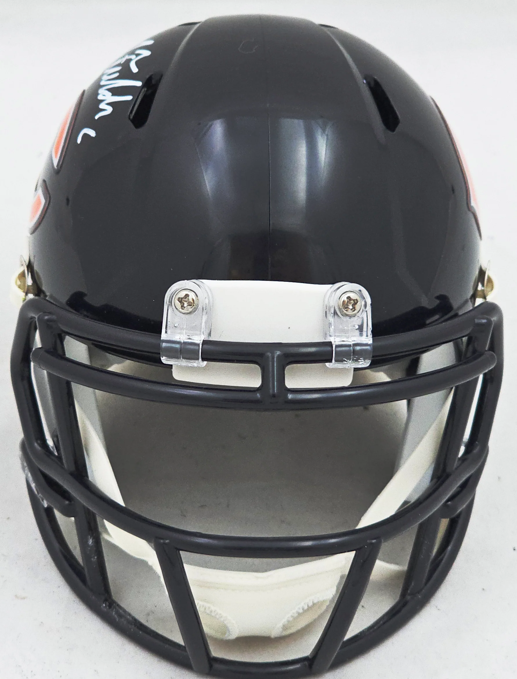 Justin Fields Autographed Chicago Bears Blue Speed Mini Helmet Beckett BAS Witness Stock #220593 - Image 3