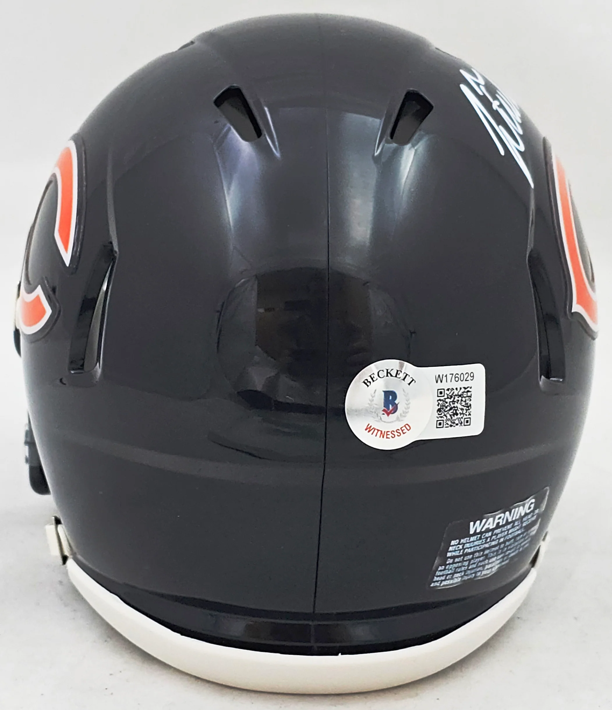 Justin Fields Autographed Chicago Bears Blue Speed Mini Helmet Beckett BAS Witness Stock #220593 - Image 4