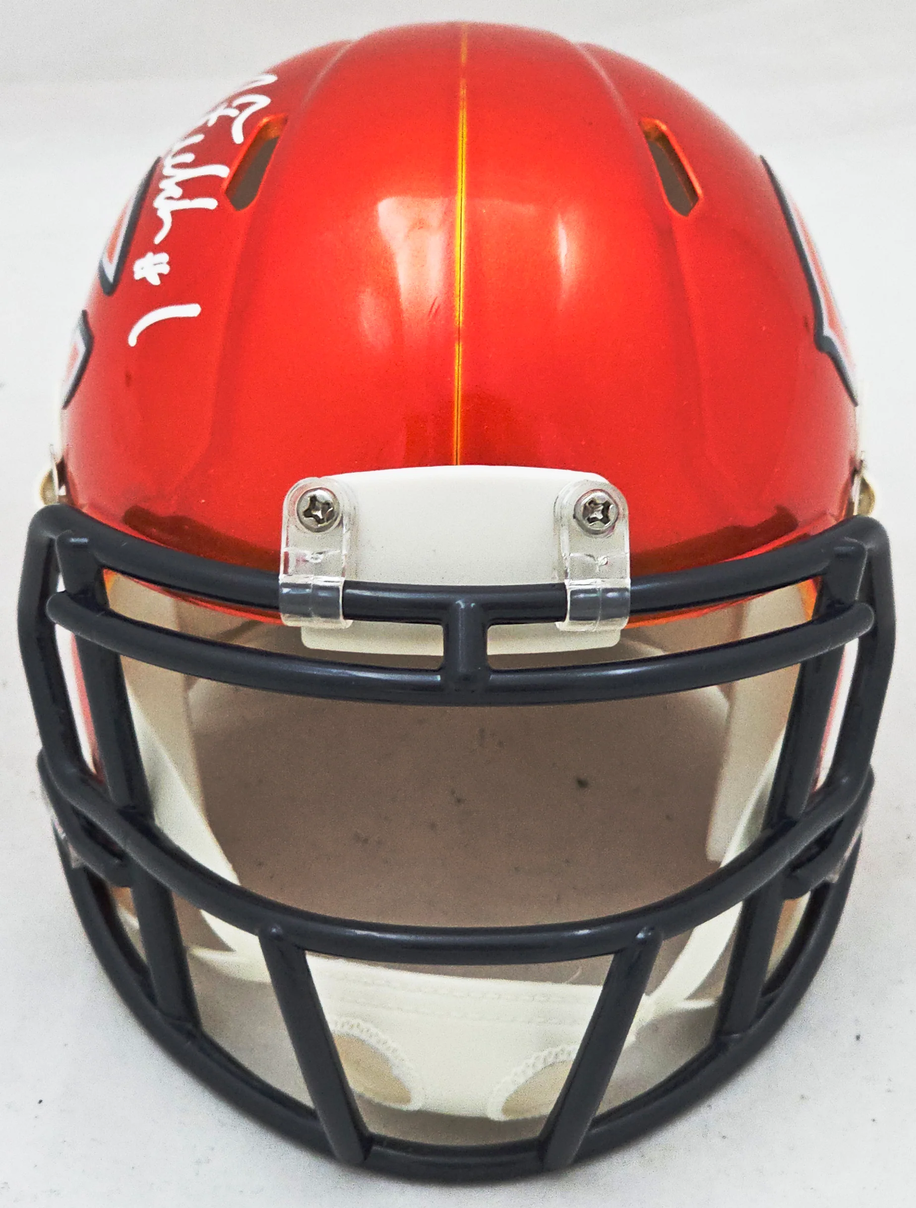 Justin Fields Autographed Chicago Bears Flash Orange Speed Mini Helmet Beckett BAS Witness Stock #220592 - Image 3