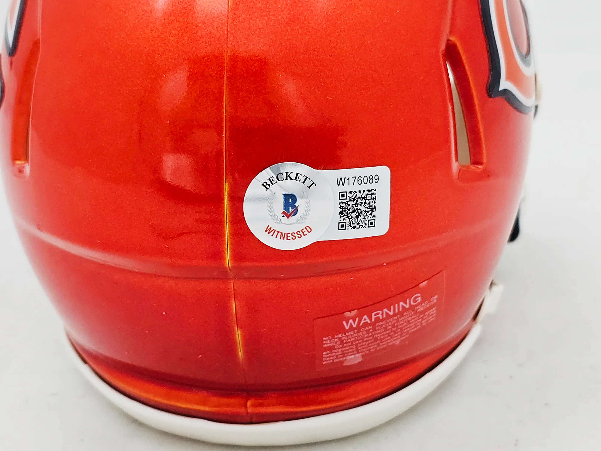 Justin Fields Autographed Chicago Bears Flash Orange Speed Mini Helmet Beckett BAS Witness Stock #220592 - Image 5