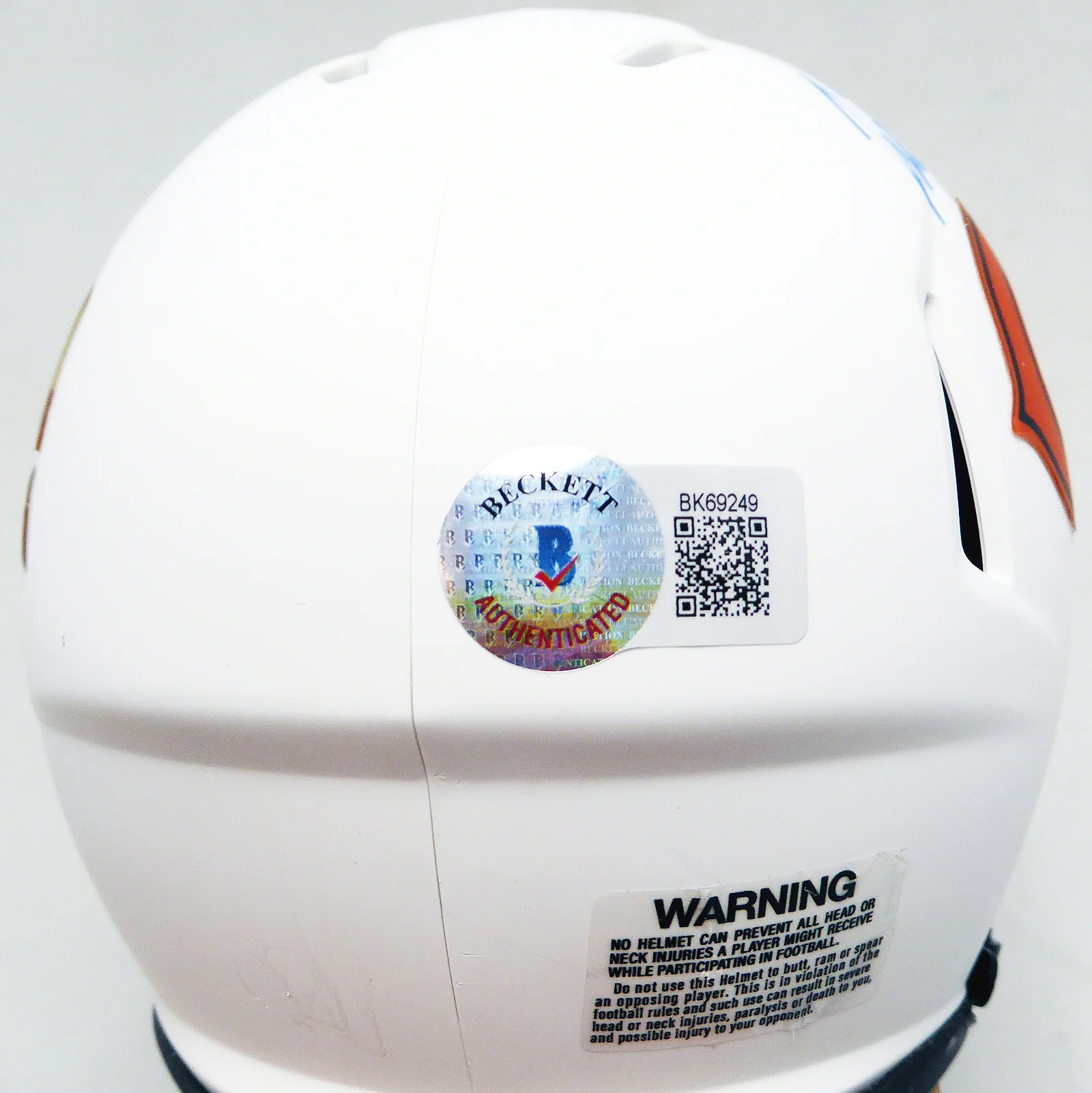 Justin Fields Autographed Chicago Bears Lunar Eclipse White Speed Mini Helmet Beckett BAS QR #BK69249 - Image 3