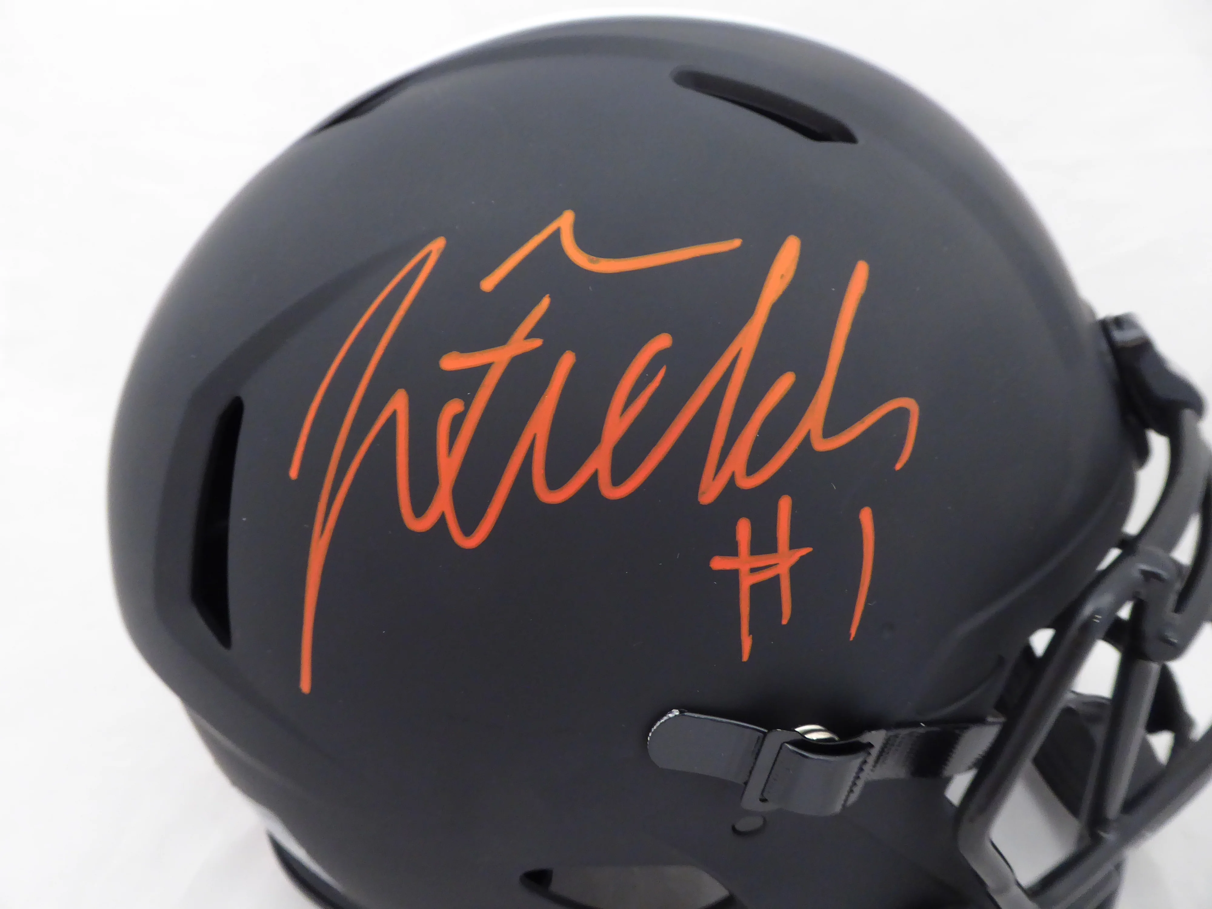 Justin Fields Autographed Ohio State Buckeyes Eclipse Black Authentic Speed Full Size Helmet Beckett BAS #WG94075 - Image 2