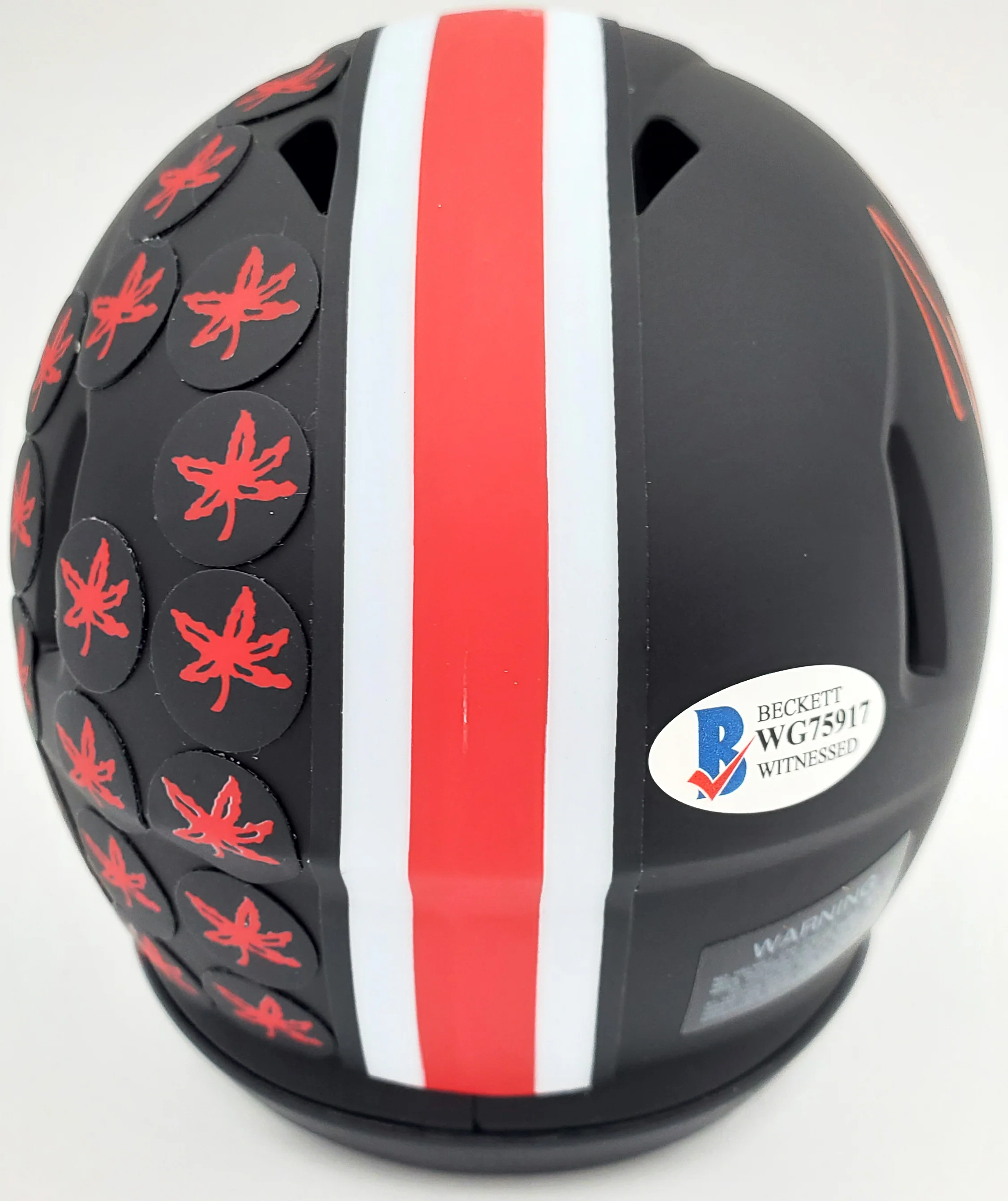 Justin Fields Autographed Ohio State Buckeyes Eclipse Black Speed Mini Helmet Beckett BAS Stock #189796 - Image 3