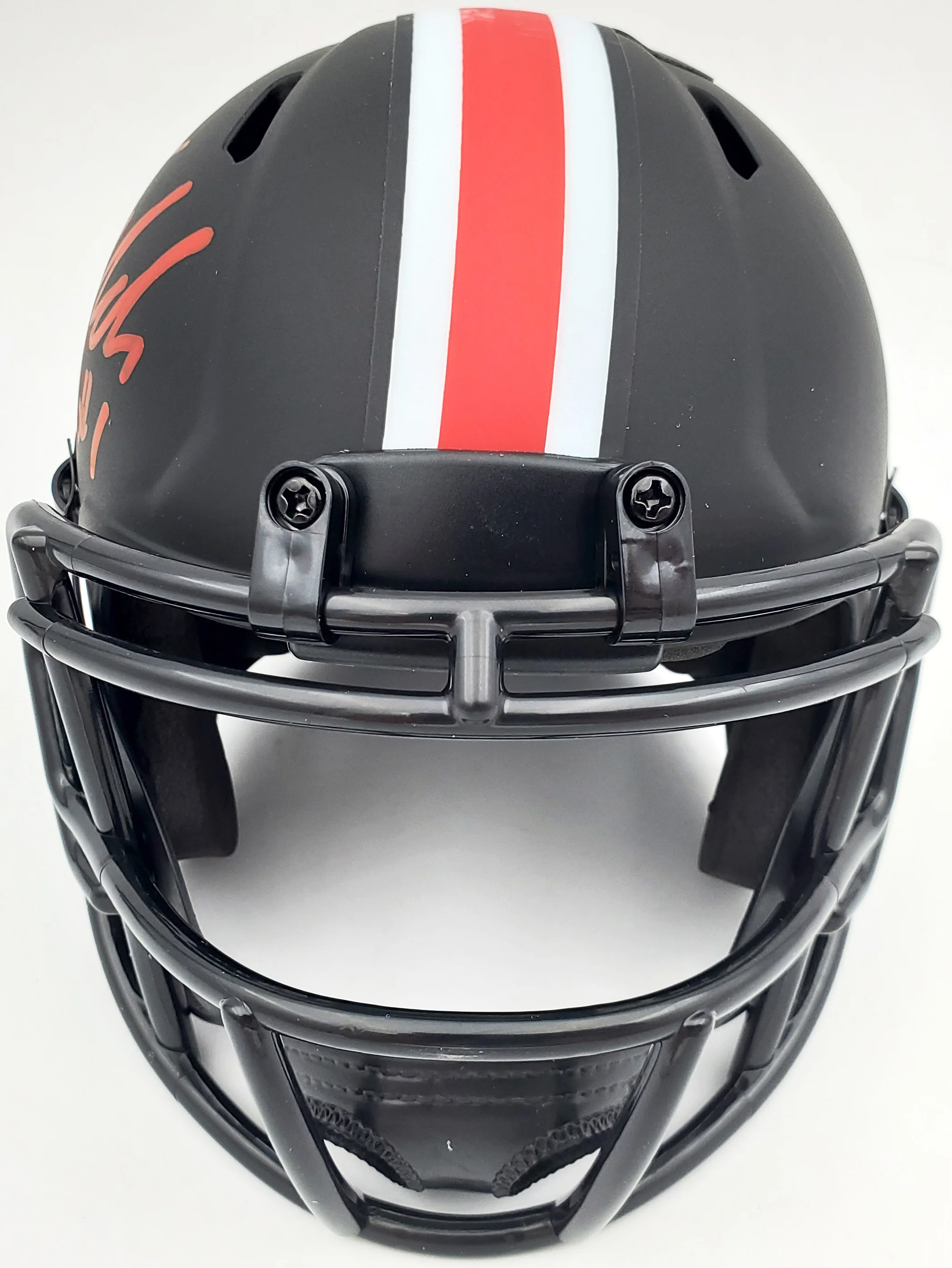 Justin Fields Autographed Ohio State Buckeyes Eclipse Black Speed Mini Helmet Beckett BAS Stock #189796 - Image 5