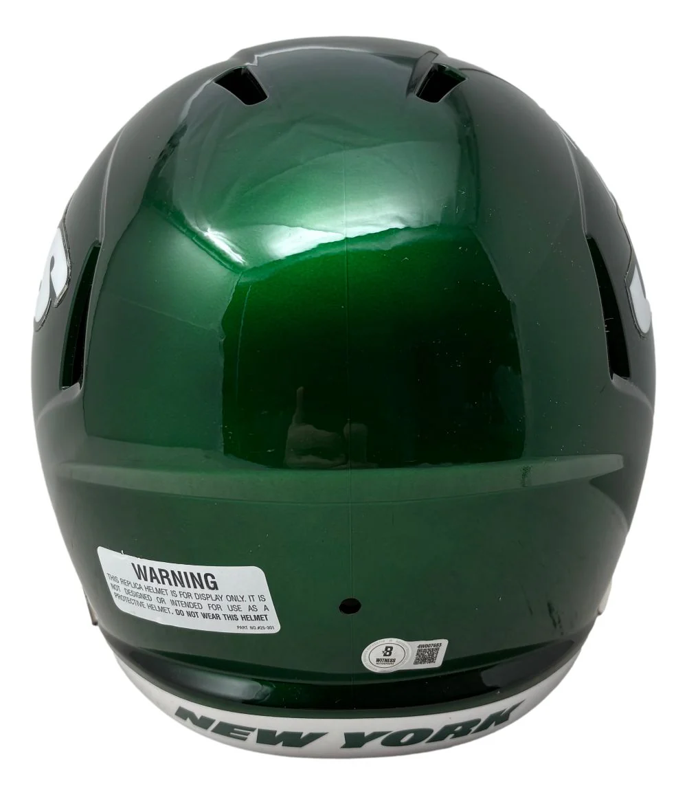 Justin Fields Signed New York Jets Full Size Replica Speed Helmet BAS - Image 3