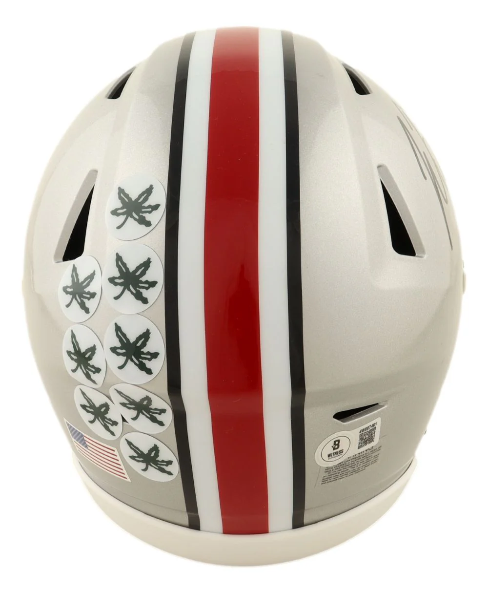 Justin Fields Signed Ohio State Buckeyes MIDI SpeedFlex Helmet BAS - Image 3