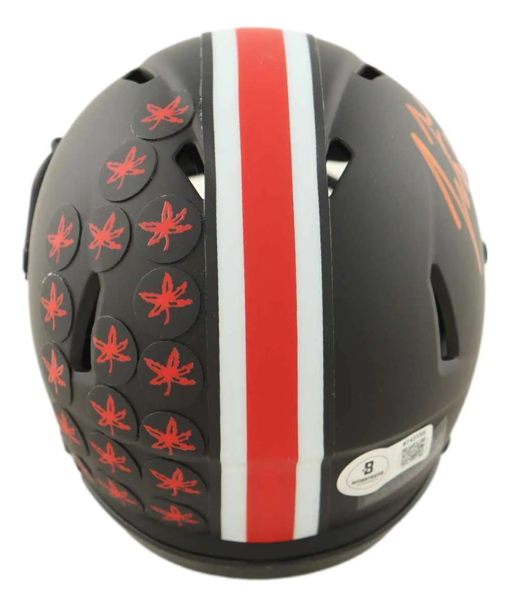 Justin Fields Signed Ohio State Eclipse Mini Speed Helmet BAS - Image 2