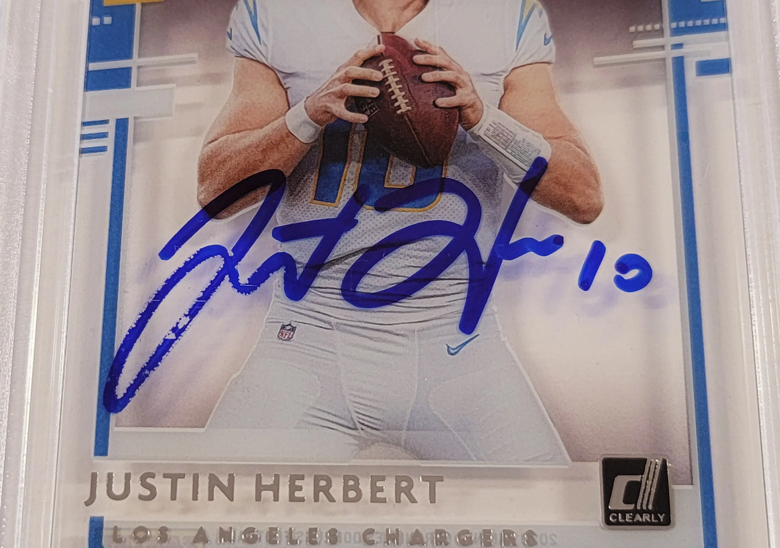 Justin Herbert Autographed 2020 Donruss Clearly Rated Rookie Card #RR-JH Los Angeles Chargers Beckett BAS #14231491 - Image 3