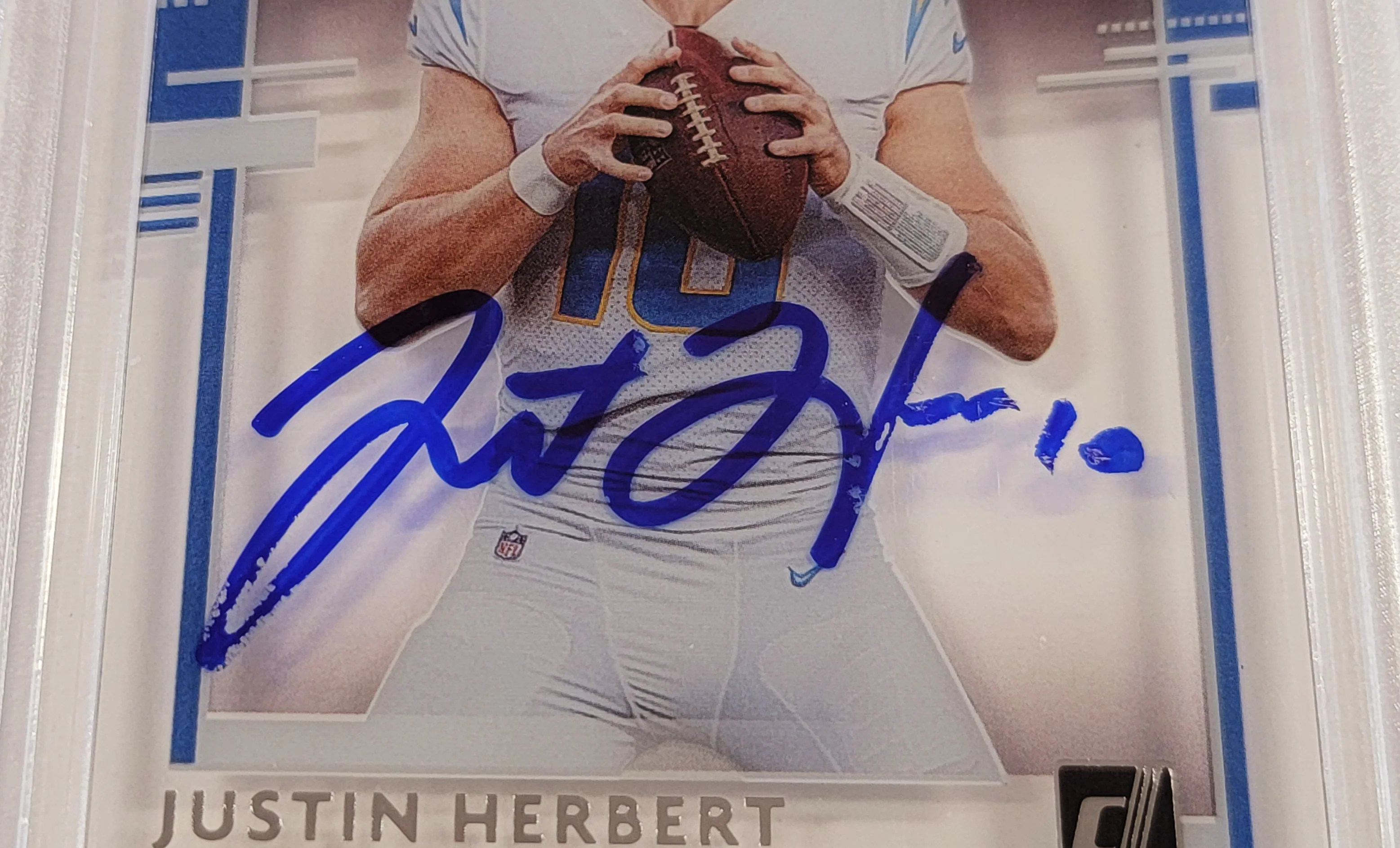 Justin Herbert Autographed 2020 Donruss Clearly Rated Rookie Card #RR-JH Los Angeles Chargers Beckett BAS #14231493 - Image 3