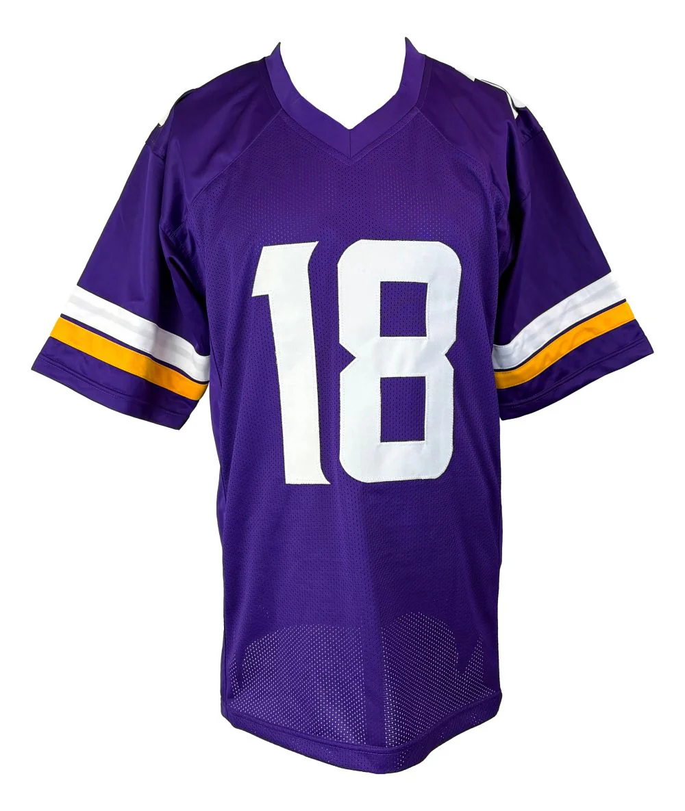 Justin Jefferson Minnesota Signed Purple Football Jersey BAS - Image 3