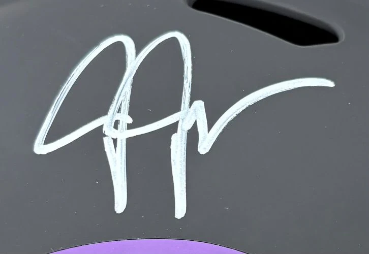 Justin Jefferson Signed Minnesota Vikings FS Eclipse Replica Speed Helmet BAS - Image 2