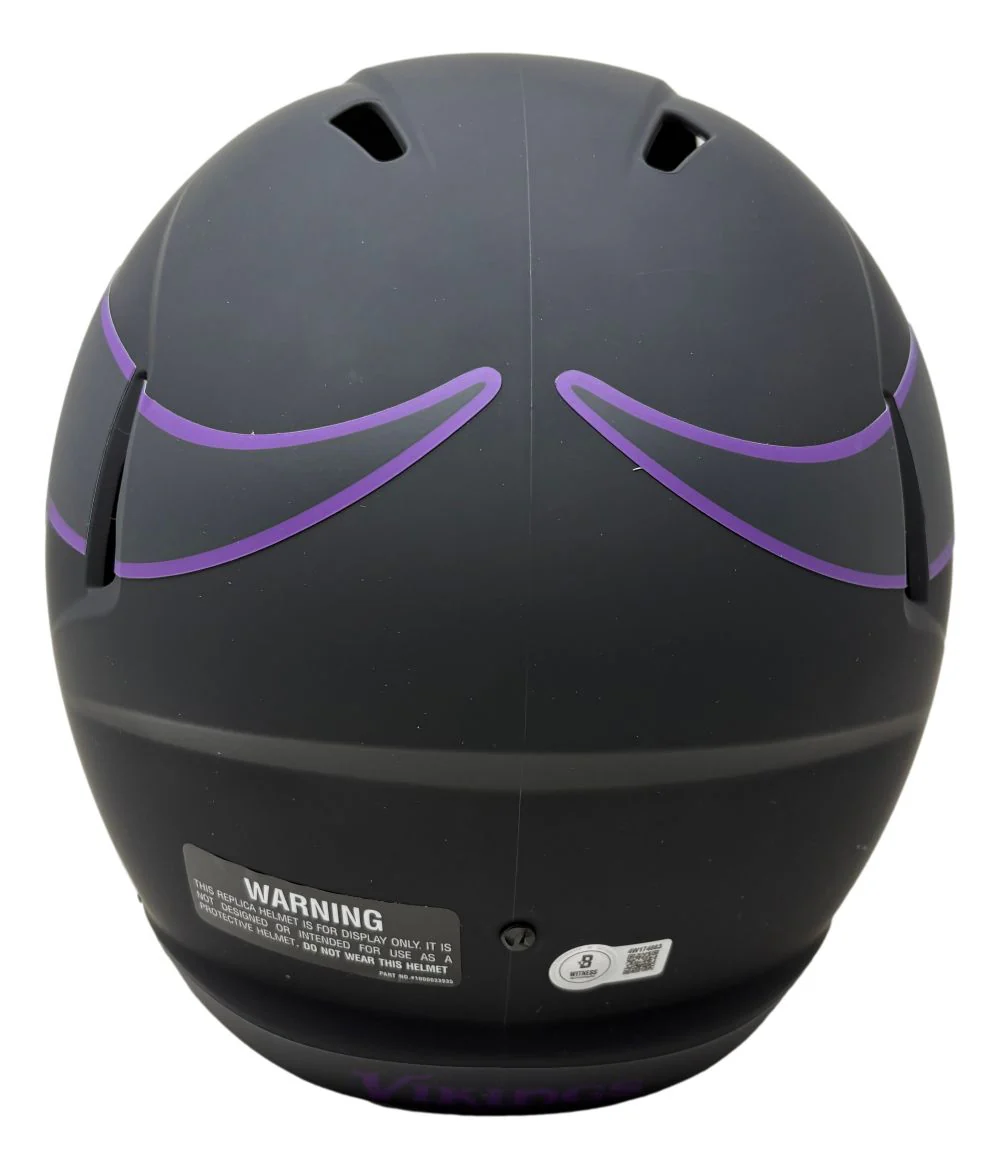 Justin Jefferson Signed Minnesota Vikings FS Eclipse Replica Speed Helmet BAS - Image 3